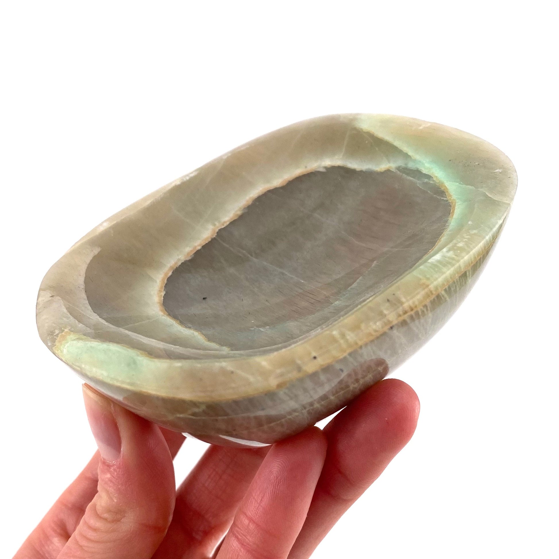 Garnierite bowl, natural garnierite , polished garnierite bowl, garnierite bowl, crystal bowl, trinket dish