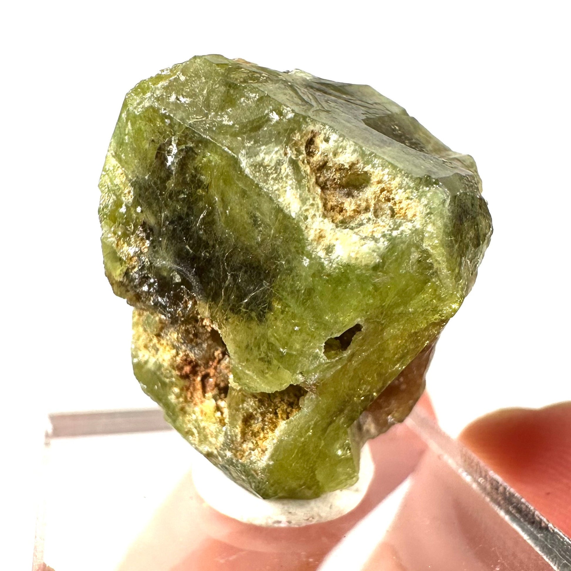 Andradite-Grossular Garnet (Mali) | green garnet, raw garnet crystal, grossular garnet crystal, raw green garnet, mineral specimen, crystals