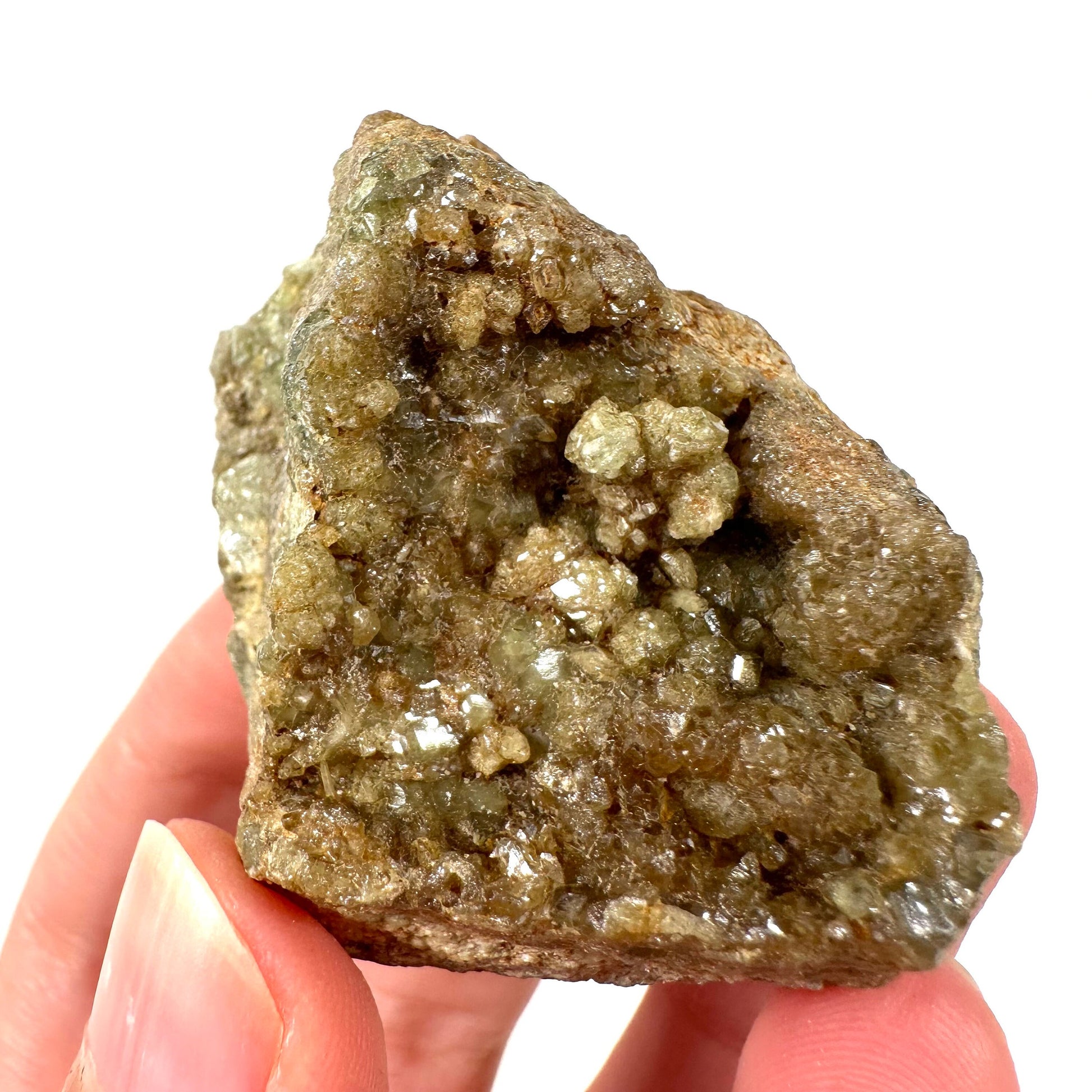 Demantoid Garnet on Matrix (Madagascar) | green garnet, rare minerals, demantoid garnet crystal, mineral specimen