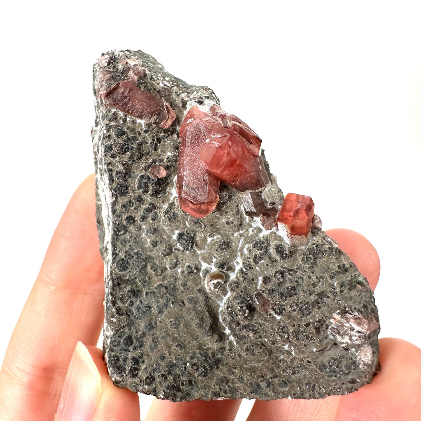 Rhodochrosite on Matrix (Peru) | rhodochrosite crystal, rare crystals, mineral specimen, rare minerals, natural rhodochrosite