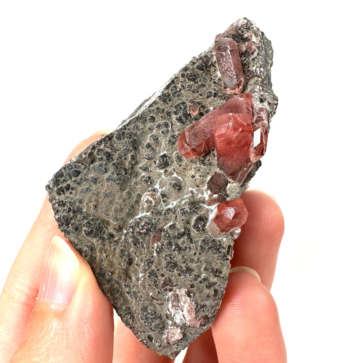 Rhodochrosite on Matrix (Peru) | rhodochrosite crystal, rare crystals, mineral specimen, rare minerals, natural rhodochrosite