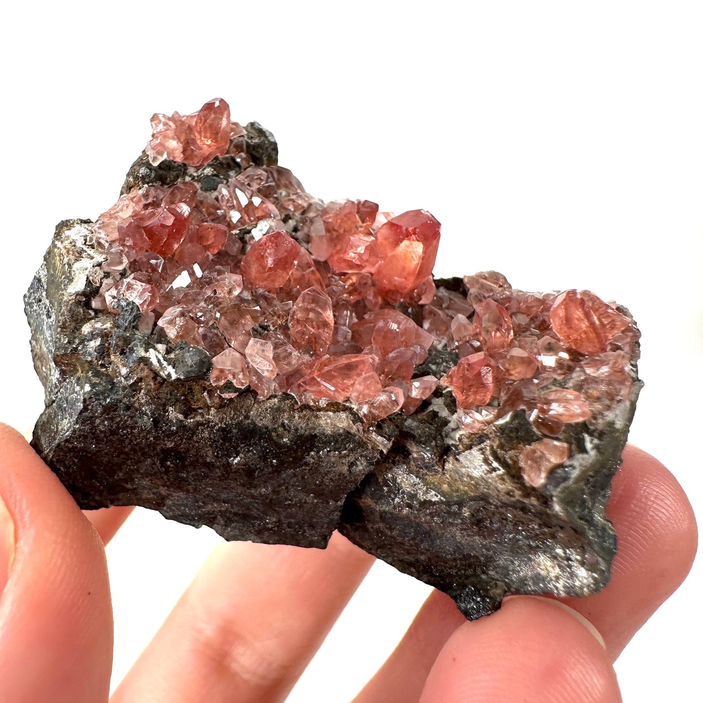 Rhodochrosite on Matrix (Peru) | rhodochrosite crystal, rare crystals, mineral specimen, rare minerals, natural rhodochrosite