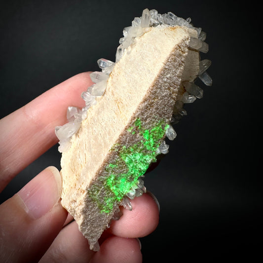 Hyalite Opal & Lattice Quartz on Feldspar (Namibia), UV reactive hyalite opal, smoky quartz crystal, rare minerals, rare crystals