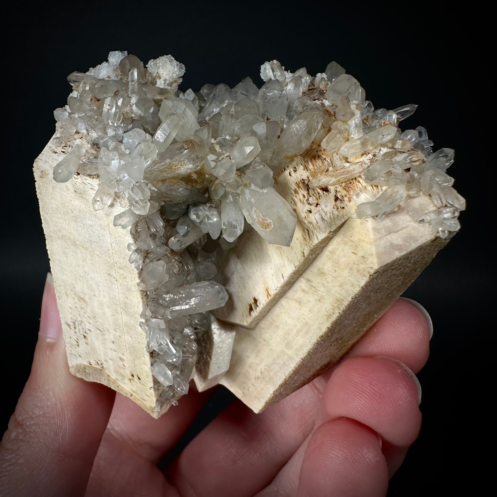 Hyalite Opal & Lattice Quartz on Feldspar (Namibia), UV reactive hyalite opal, smoky quartz crystal, rare minerals, rare crystals