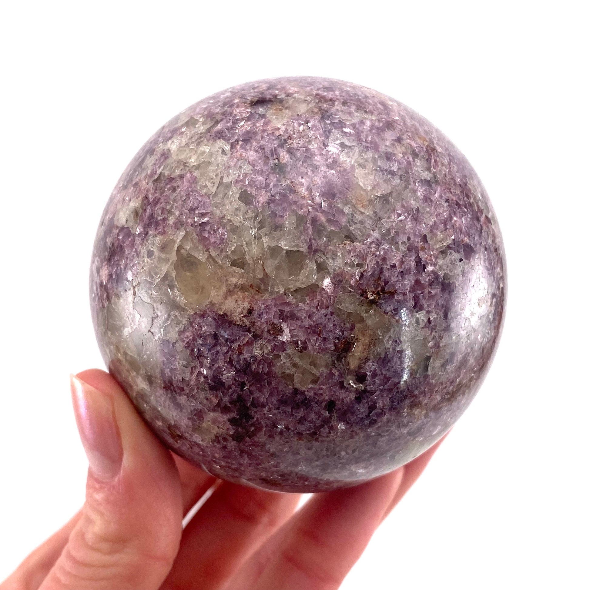 Lepidolite Sphere, crystal ball, lepidolite crystal ball, lepidolite