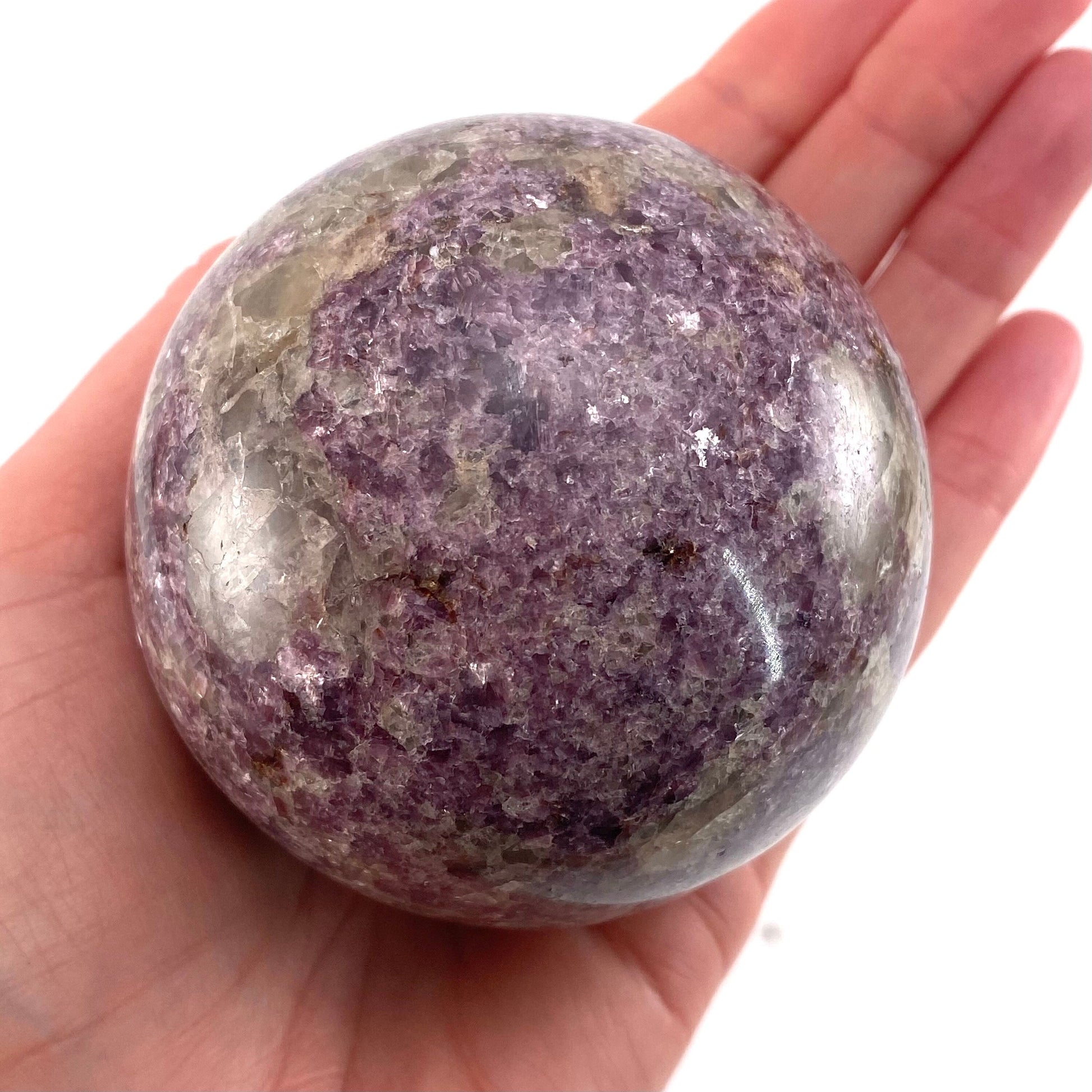 Lepidolite Sphere, crystal ball, lepidolite crystal ball, lepidolite