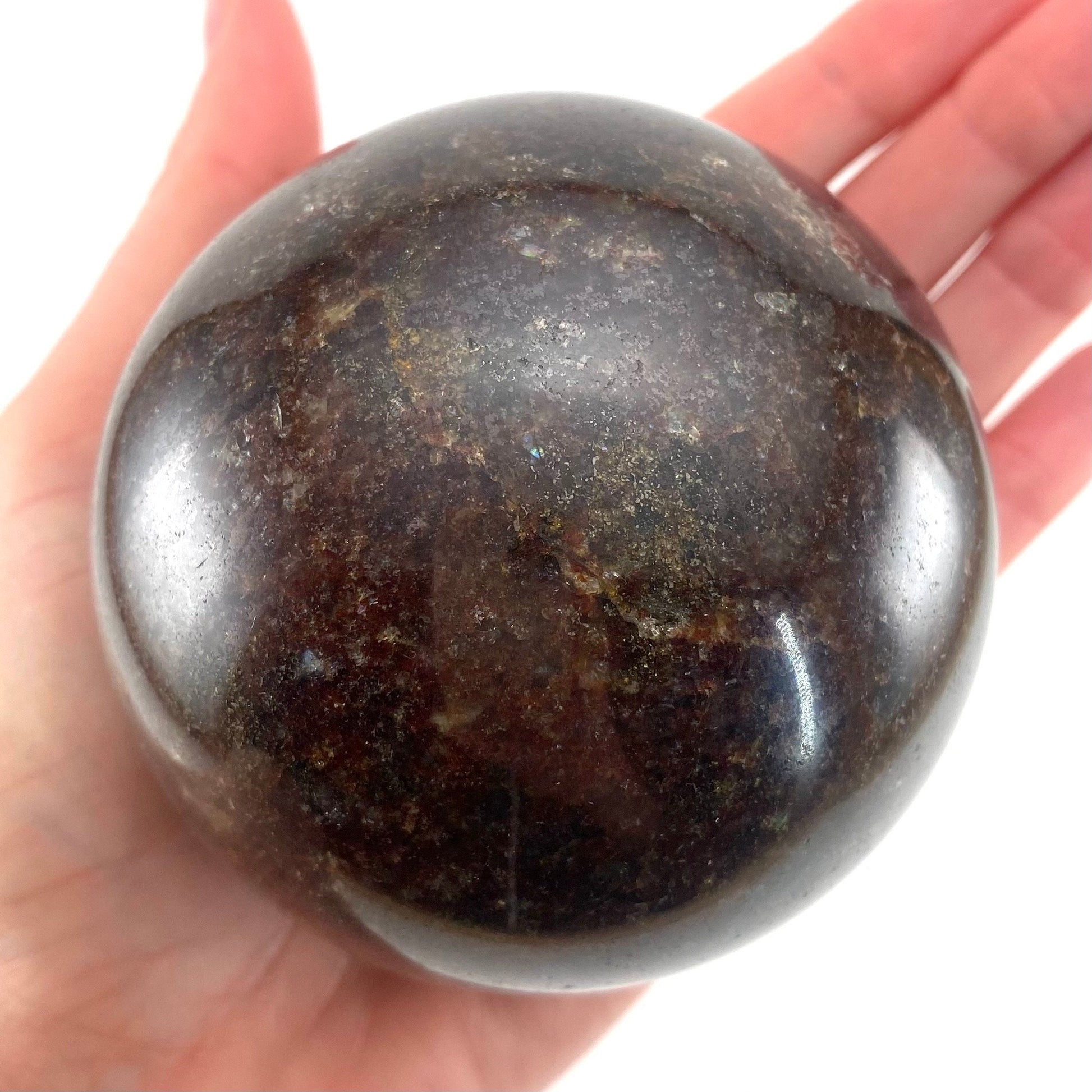 Garnet Sphere, crystal ball, garnet crystal ball, red garnet