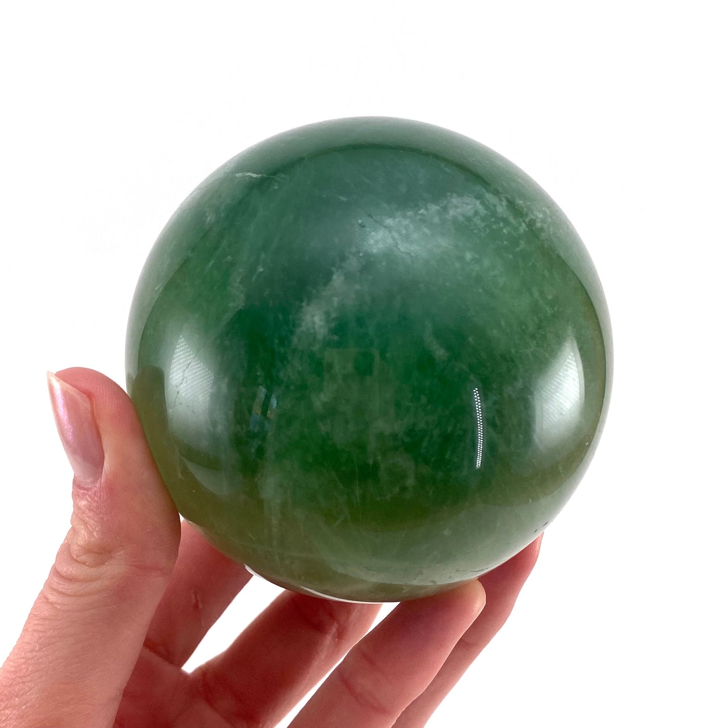 Green Fluorite Sphere, crystal ball, green fluorite sphere, fluorite palm stone, crystal sphere