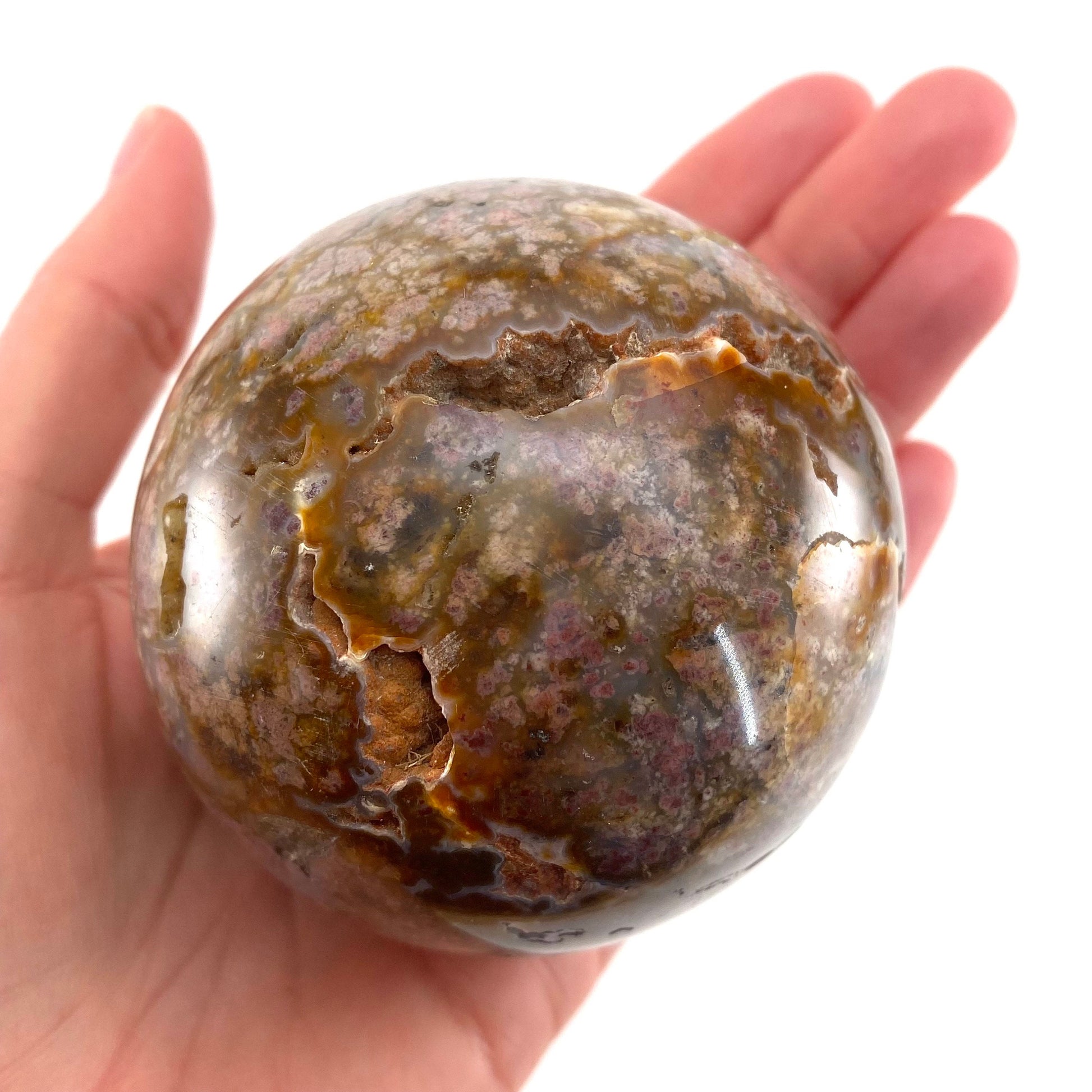 Druzy Cave Jasper sphere, crystal ball, ocean jasper, polished druzy jasper, ocean jasper ball