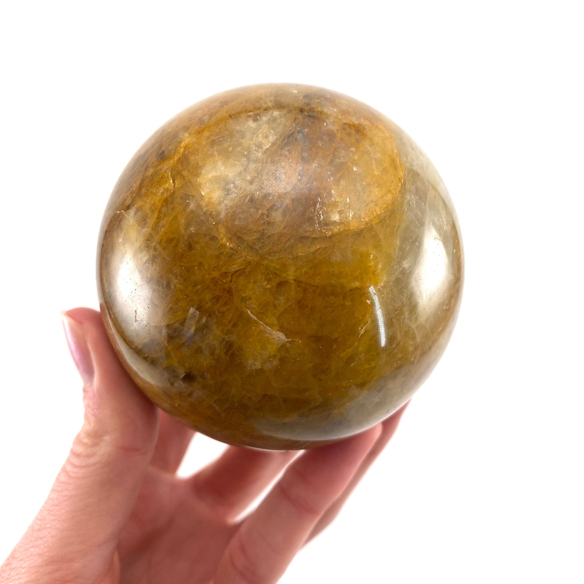 Golden Healer Quartz Sphere, crystal ball, hematoid quartz sphere, yellow Hematoid Quartz, golden healer