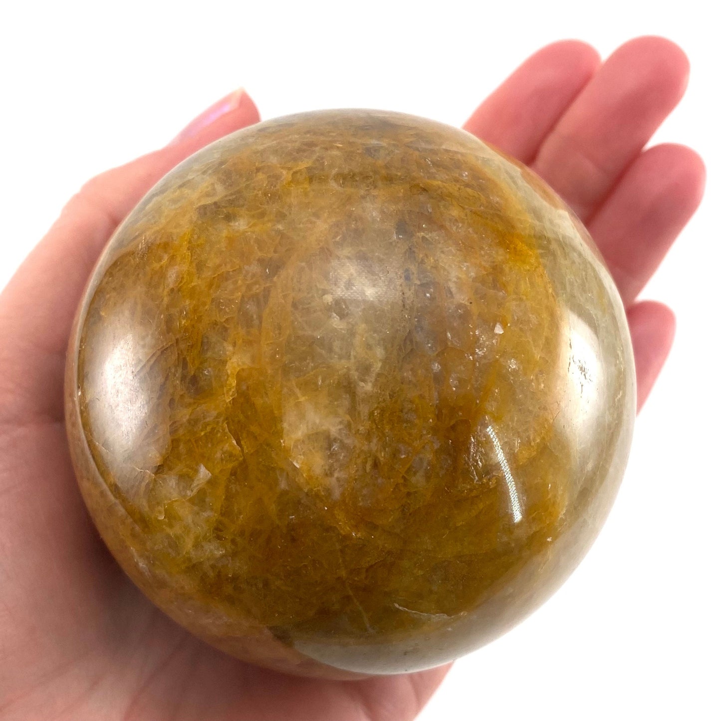 Golden Healer Quartz Sphere, crystal ball, hematoid quartz sphere, yellow Hematoid Quartz, golden healer