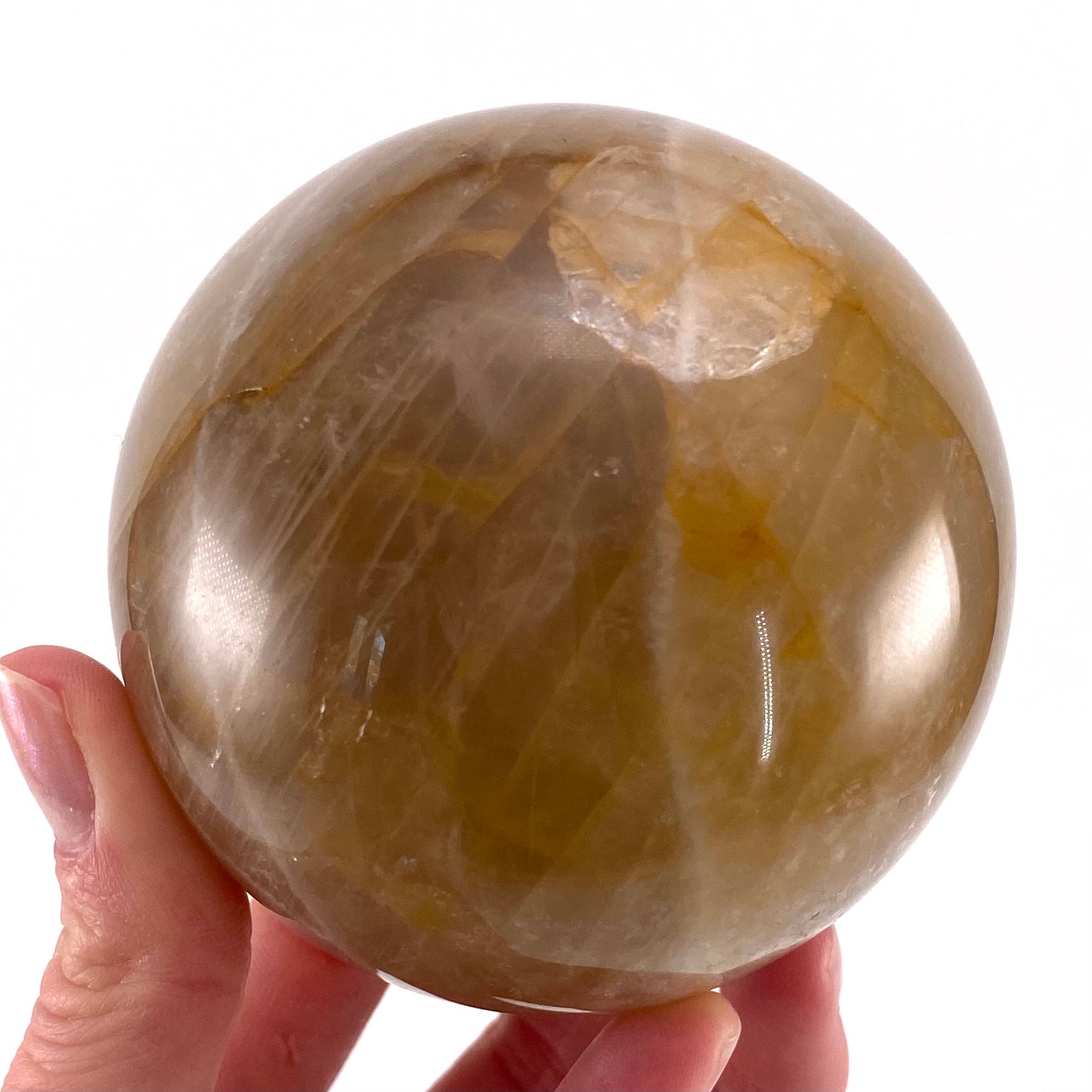 Golden Healer Quartz Sphere, crystal ball, hematoid quartz sphere, yellow Hematoid Quartz, golden healer