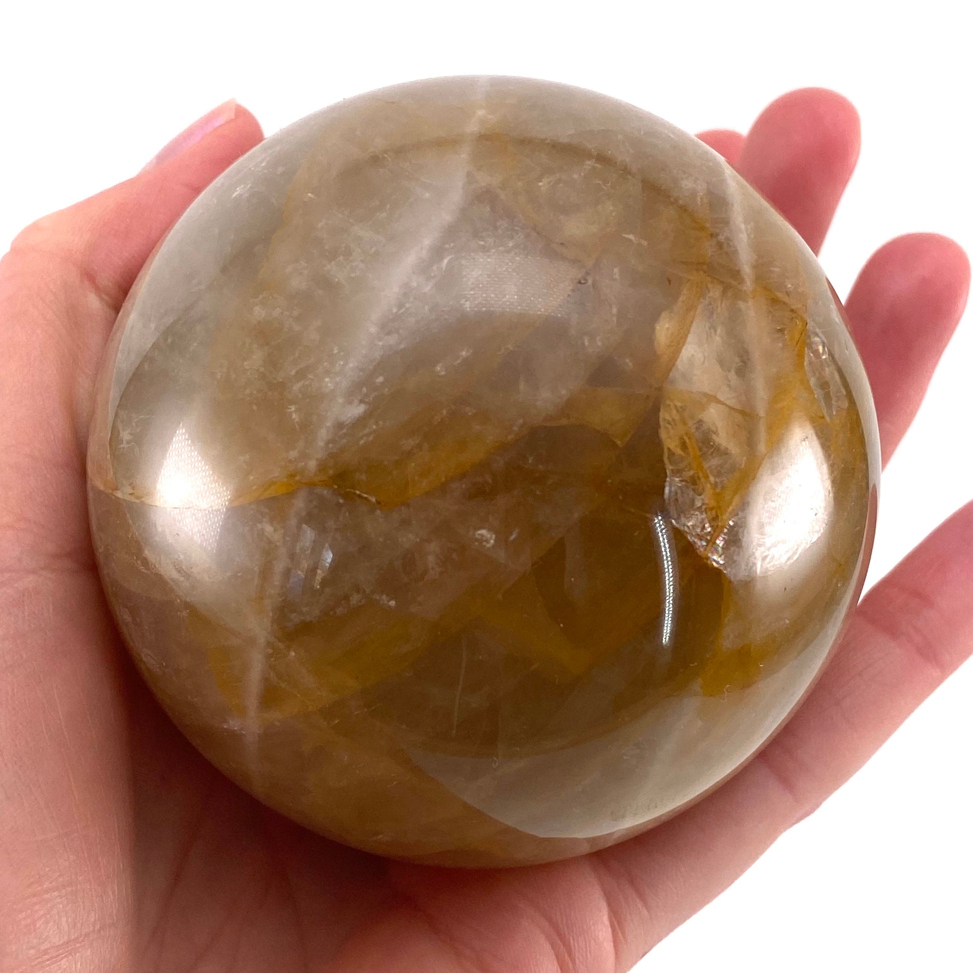 Golden Healer Quartz Sphere, crystal ball, hematoid quartz sphere, yellow Hematoid Quartz, golden healer