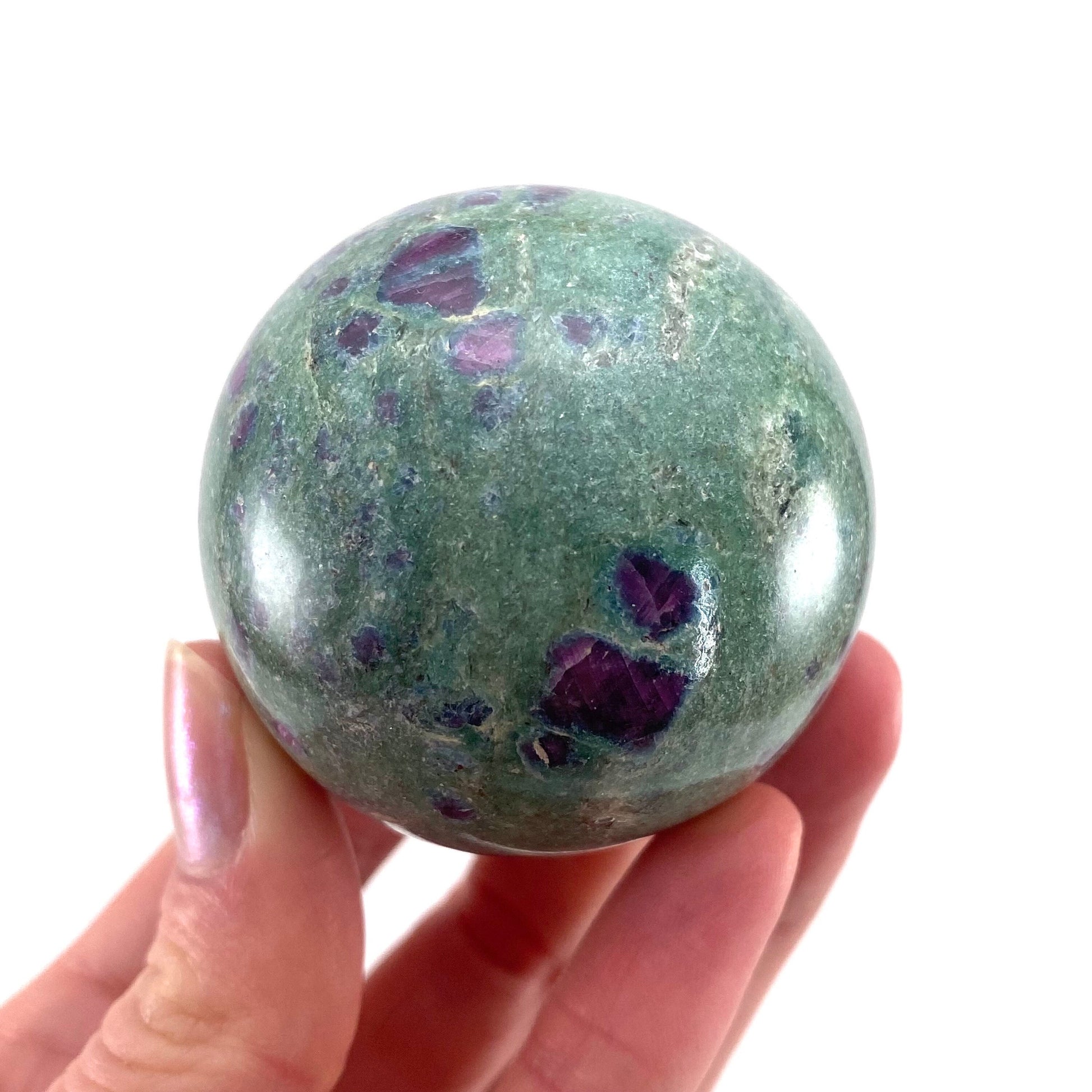 Ruby in Fuchsite Sphere (UV Reactive) | Ruby fuchsite crystal ball, polished ruby , crystal ball, crystal sphere
