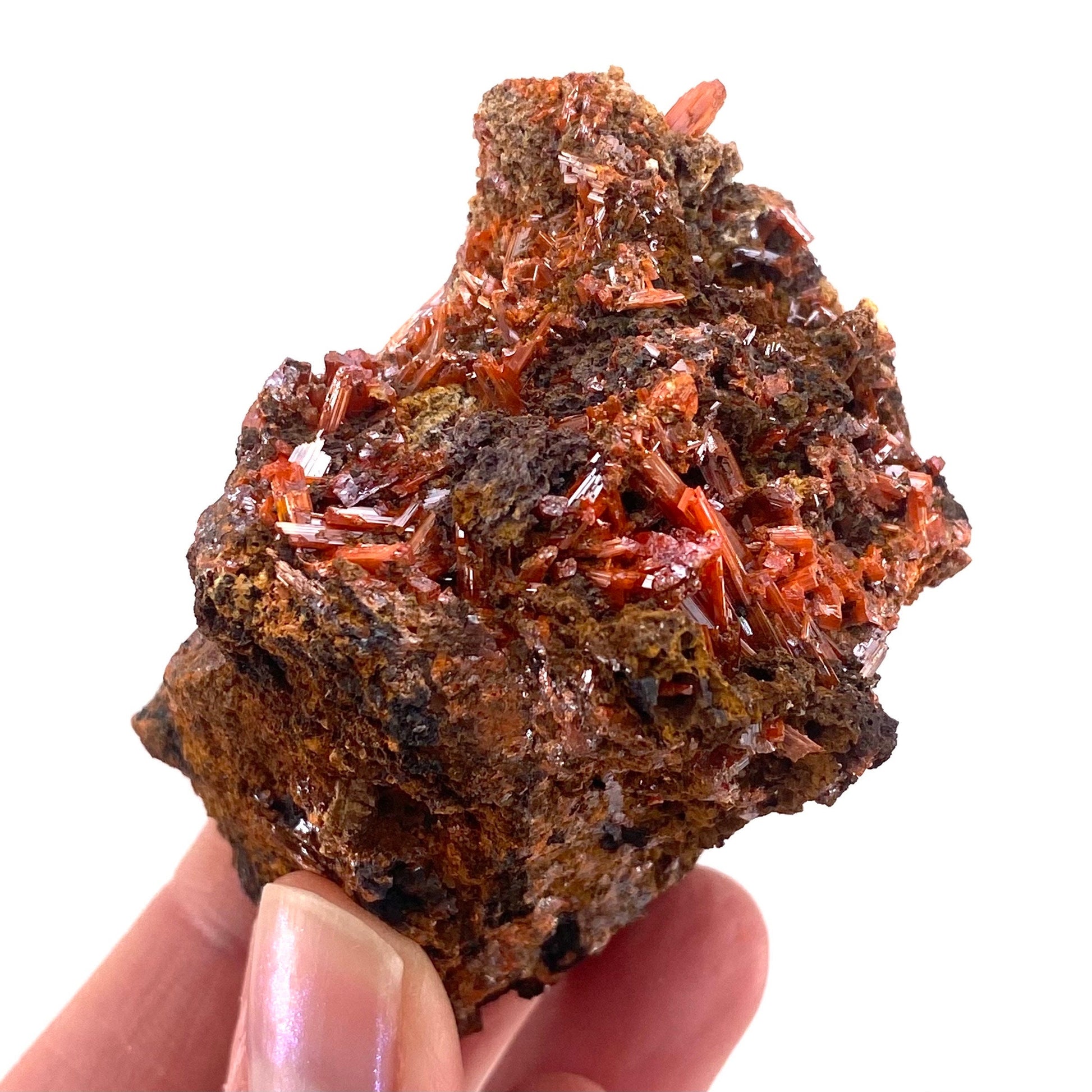 Crocoite Specimen (Australia), raw crocoite, crocoite crystal, orange crocoite, mineral specimen, rare minerals