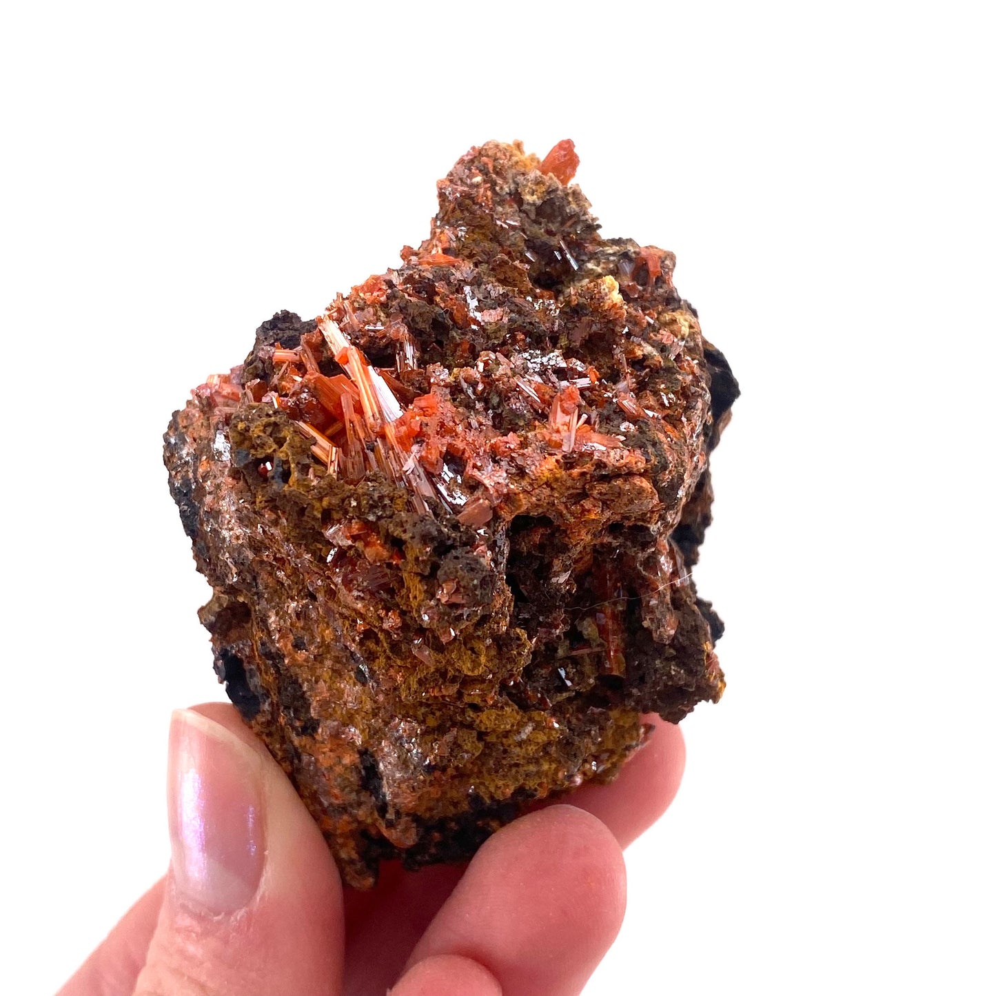 Crocoite Specimen (Australia), raw crocoite, crocoite crystal, orange crocoite, mineral specimen, rare minerals