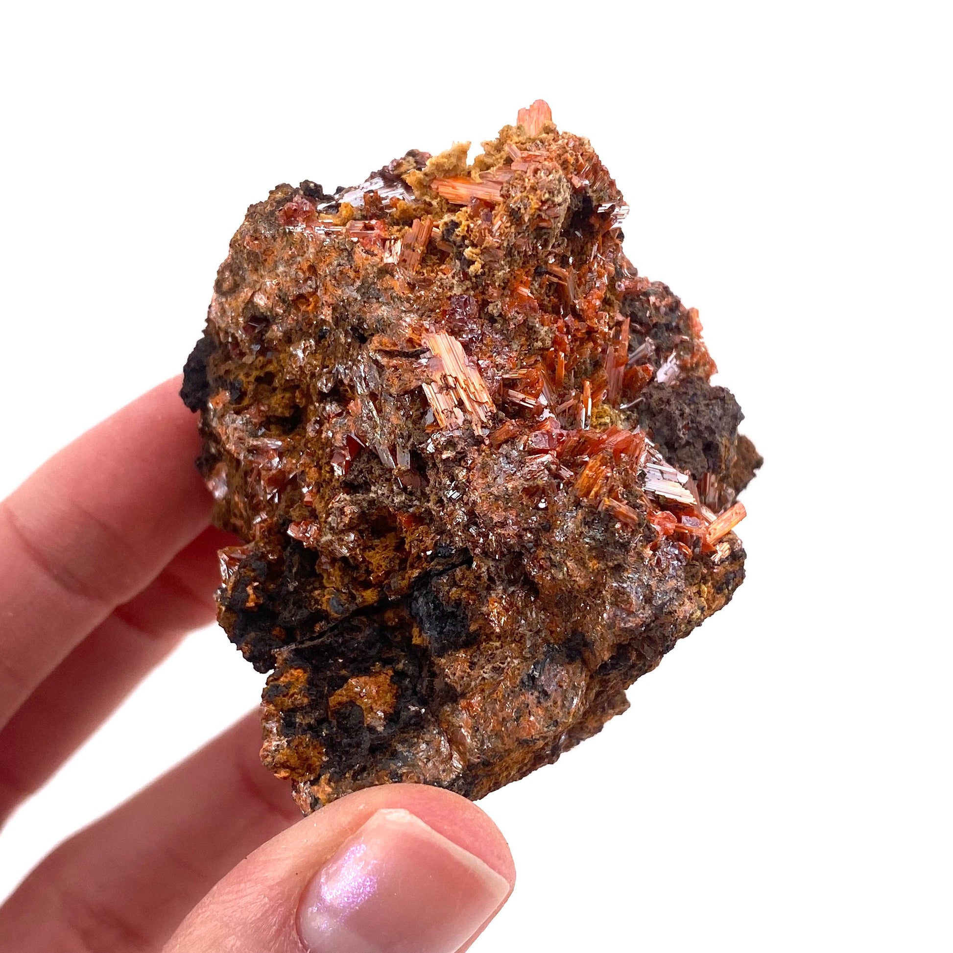 Crocoite Specimen (Australia), raw crocoite, crocoite crystal, orange crocoite, mineral specimen, rare minerals
