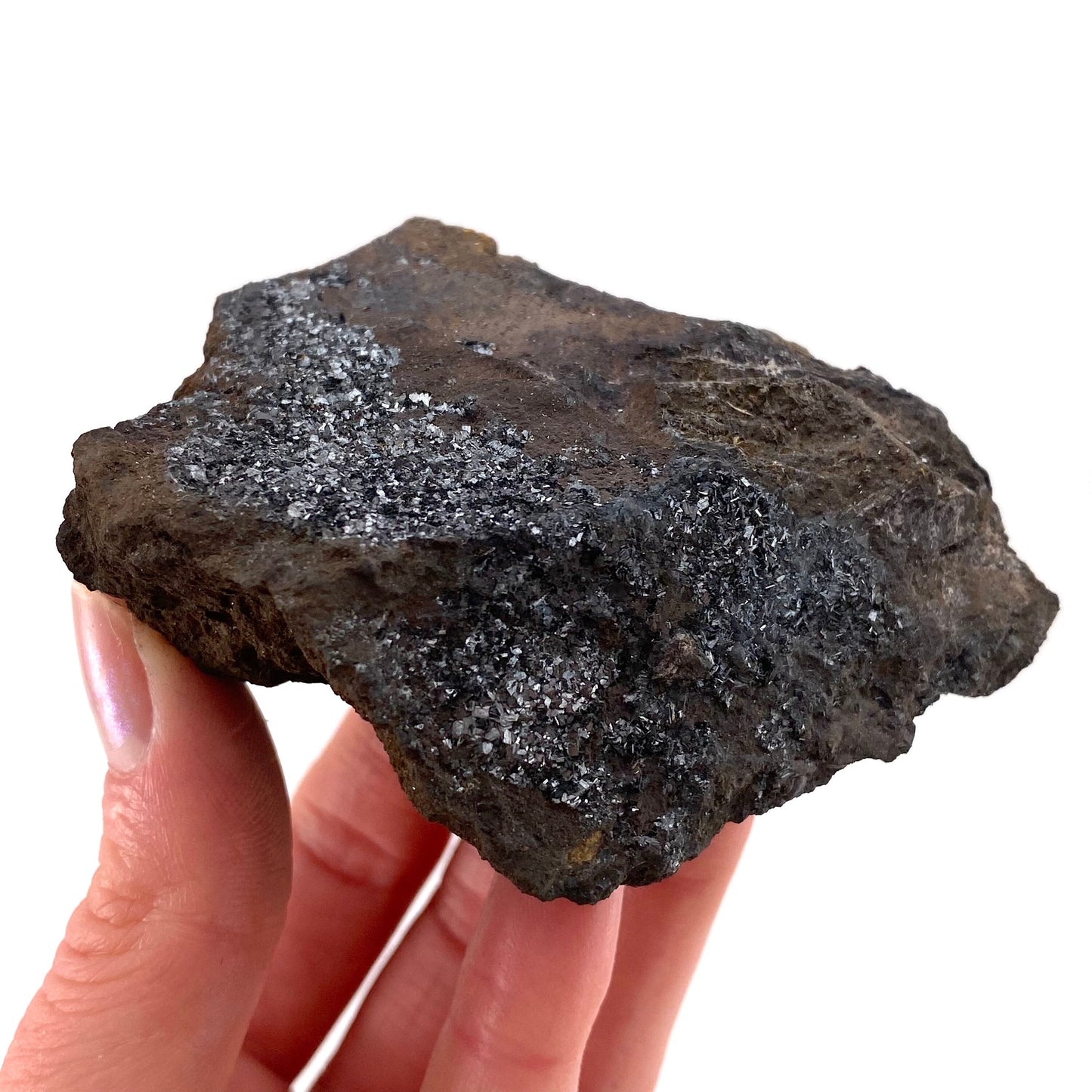 Pyrolusite Specimen (Australia), raw pyrolusite, pyrolusite crystal, metallic pyrolusite