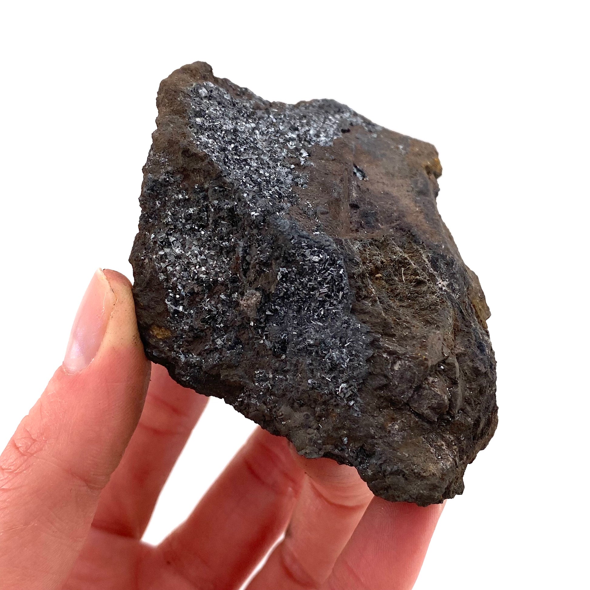 Pyrolusite Specimen (Australia), raw pyrolusite, pyrolusite crystal, metallic pyrolusite
