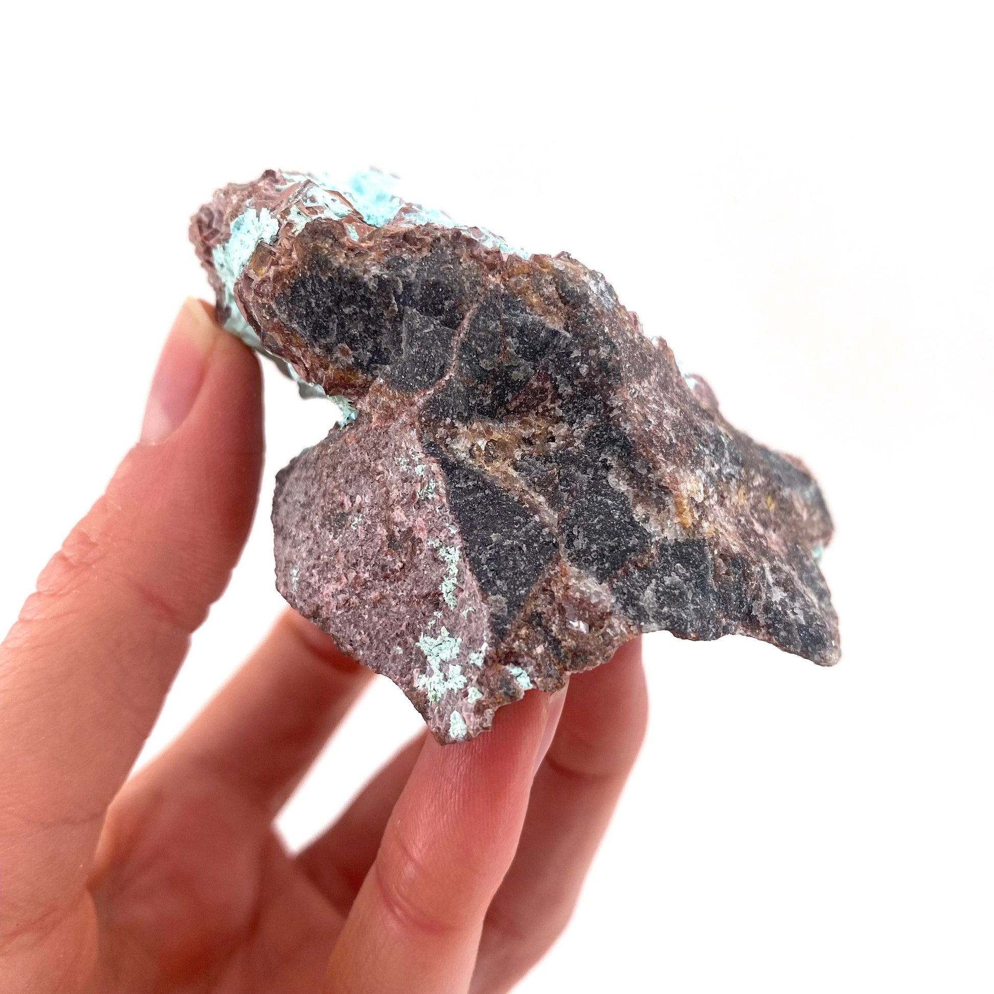 Druzy Chrysocolla with Cobalto Calcite Specimen (Congo), raw chrysocolla, druzy chrysocolla, chrysocolla crystal, raw crystals