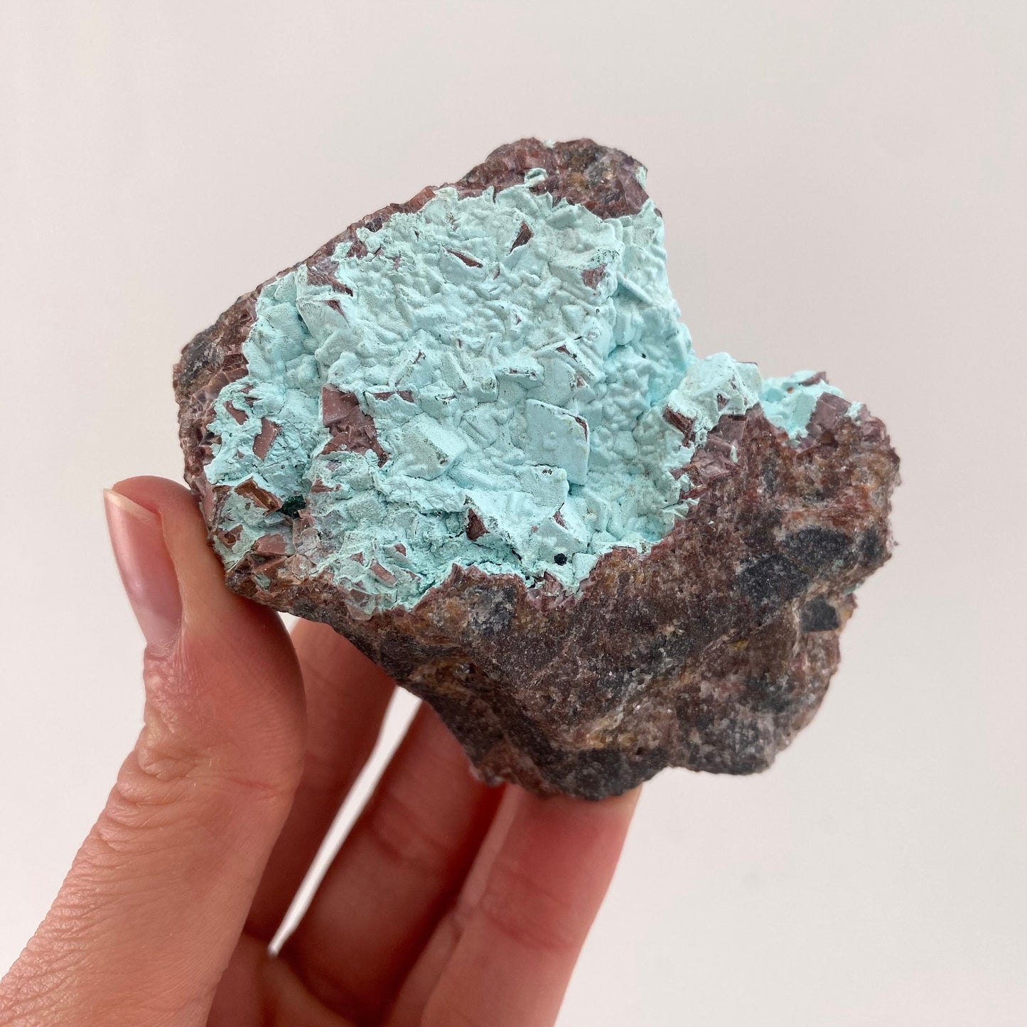 Druzy Chrysocolla with Cobalto Calcite Specimen (Congo), raw chrysocolla, druzy chrysocolla, chrysocolla crystal, raw crystals