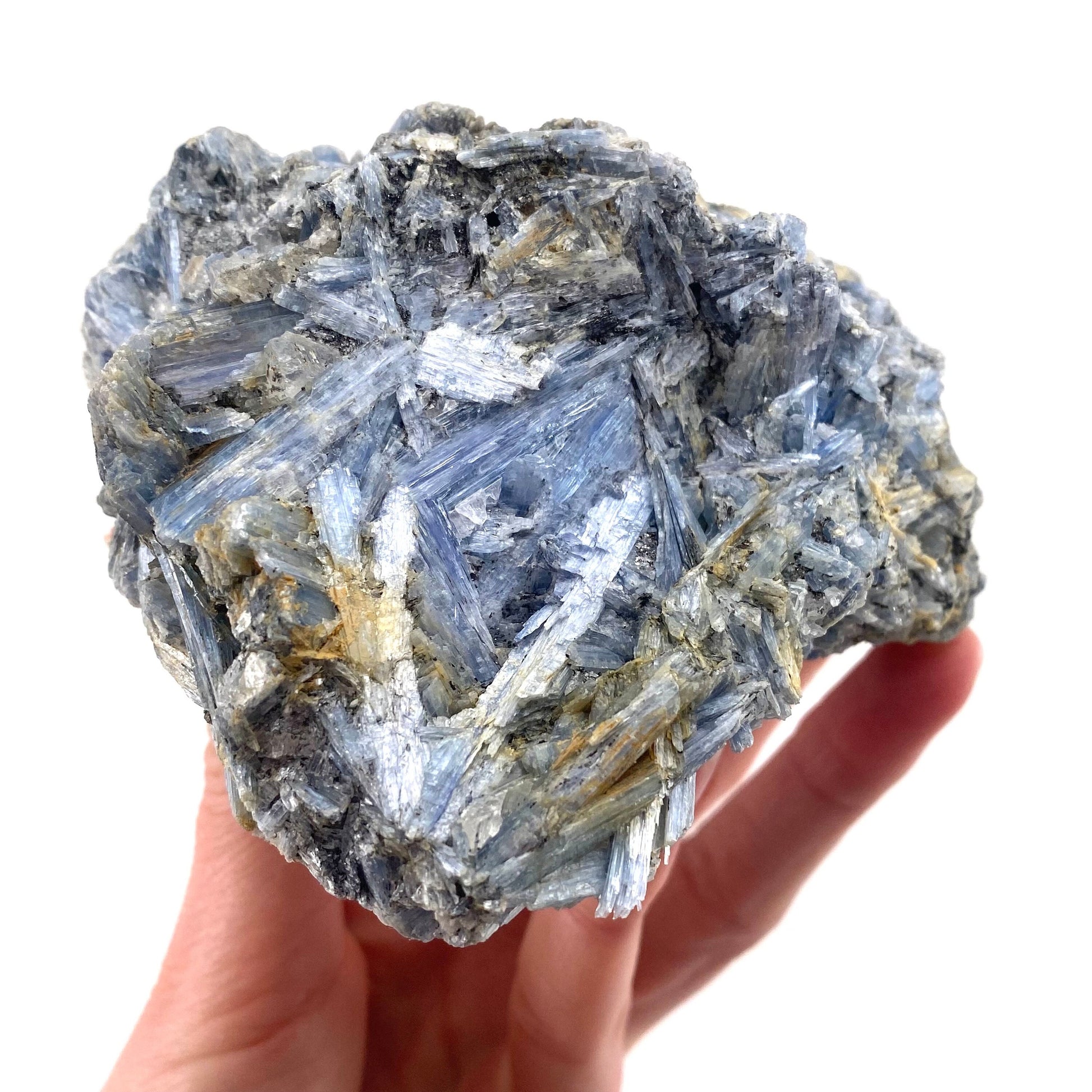 Blue Kyanite Cluster in Matrix (Zimbabwe), raw blue kyanite, blue kyanite crystal
