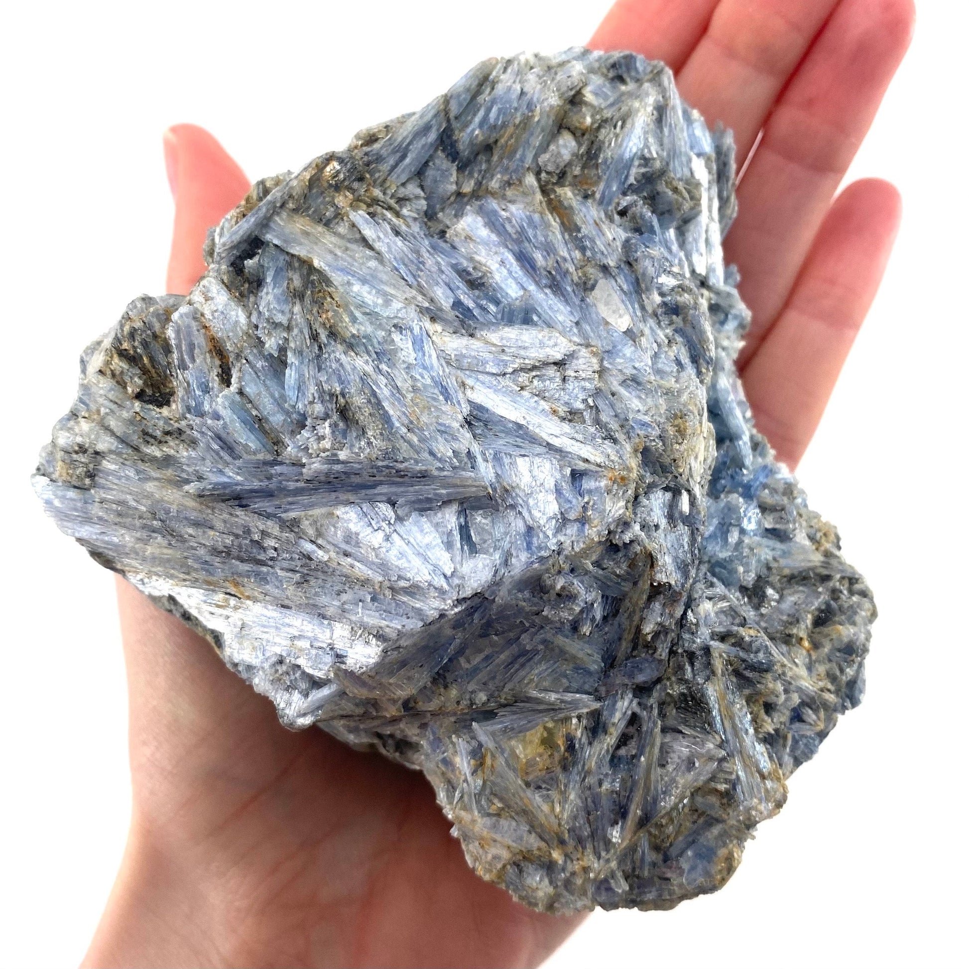Blue Kyanite Cluster in Matrix (Zimbabwe), raw blue kyanite, blue kyanite crystal