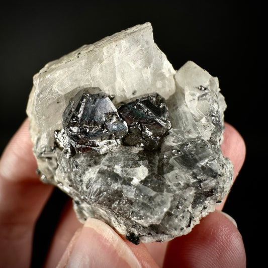 Rare! Carrollite in Calcite Specimen (DR Congo) | carrollite crystal, mineral specimen, rare minerals, rare gems