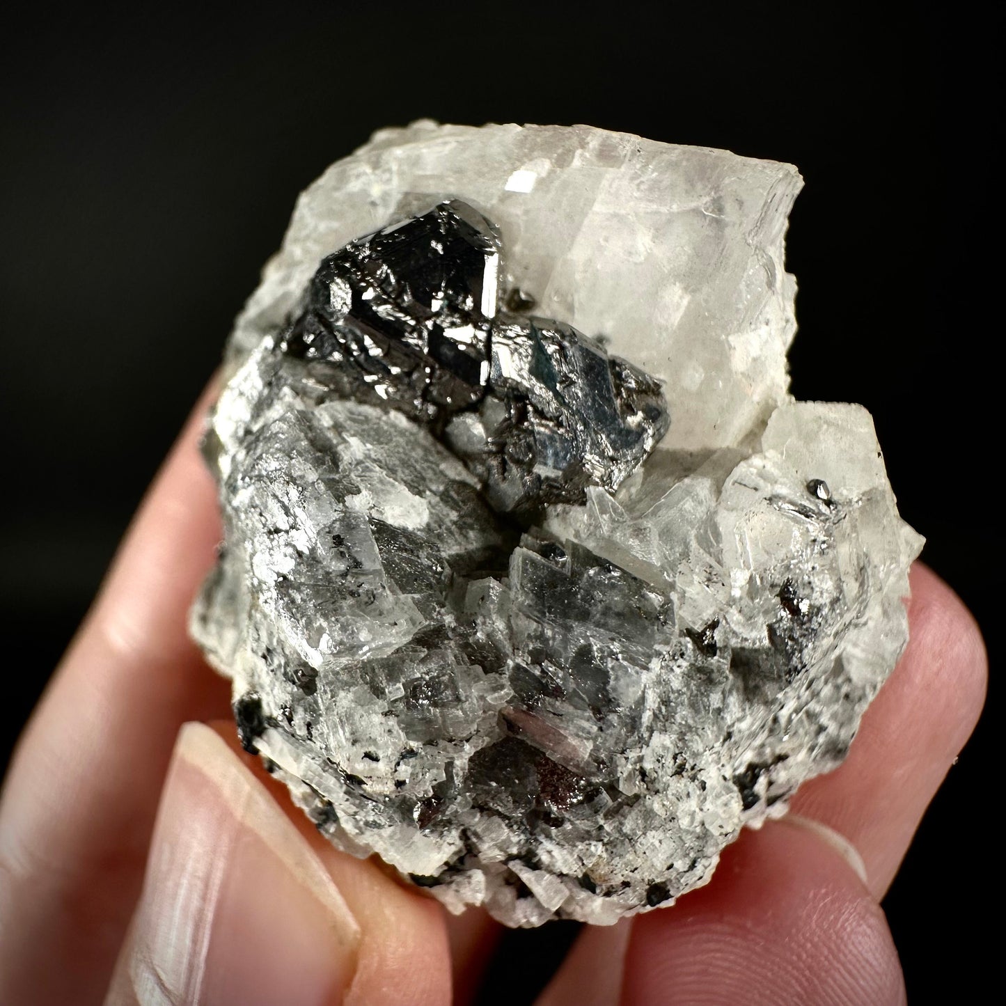 Rare! Carrollite in Calcite Specimen (DR Congo) | carrollite crystal, mineral specimen, rare minerals, rare gems