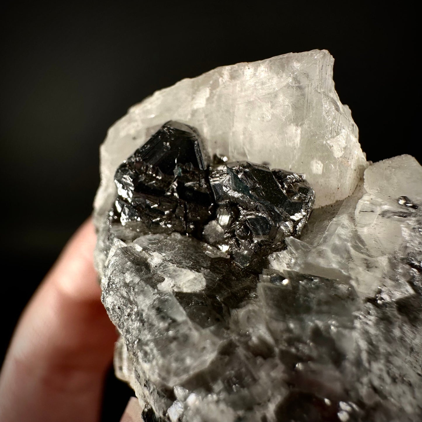 Rare! Carrollite in Calcite Specimen (DR Congo) | carrollite crystal, mineral specimen, rare minerals, rare gems