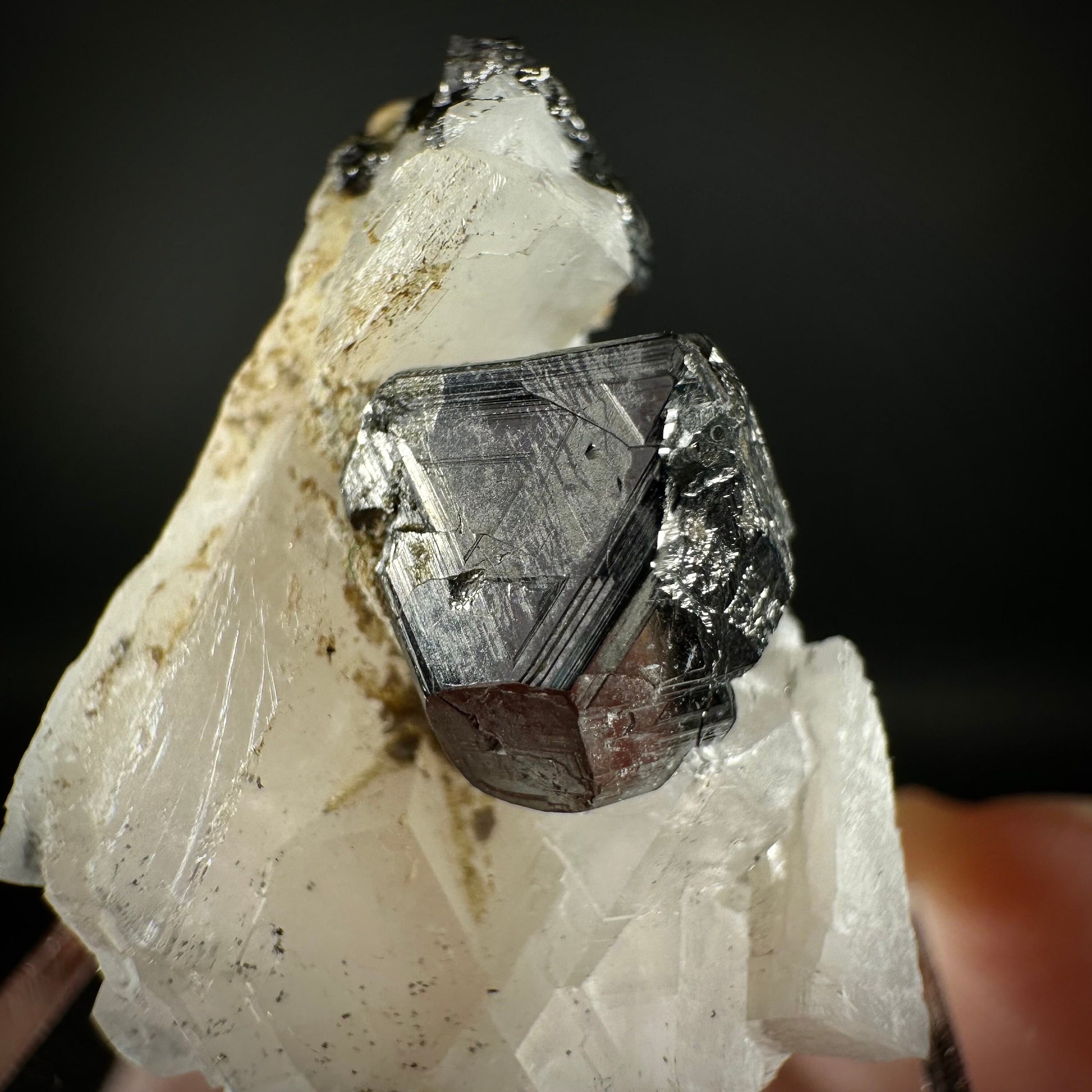 Rare! Carrollite in Calcite Specimen (DR Congo) | carrollite crystal, mineral specimen, rare minerals, rare gems