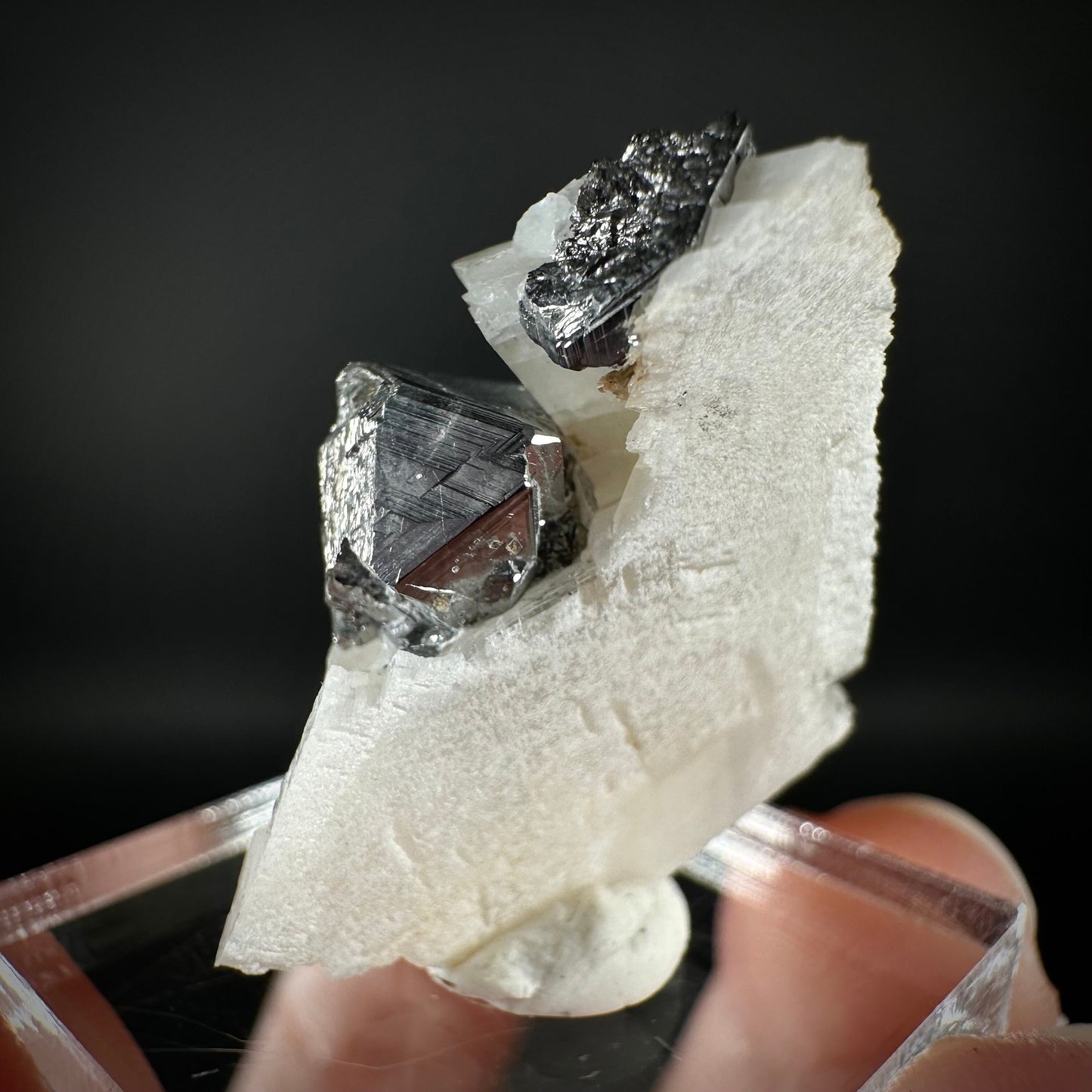 Rare! Carrollite in Calcite Specimen (DR Congo) | carrollite crystal, mineral specimen, rare minerals, rare gems