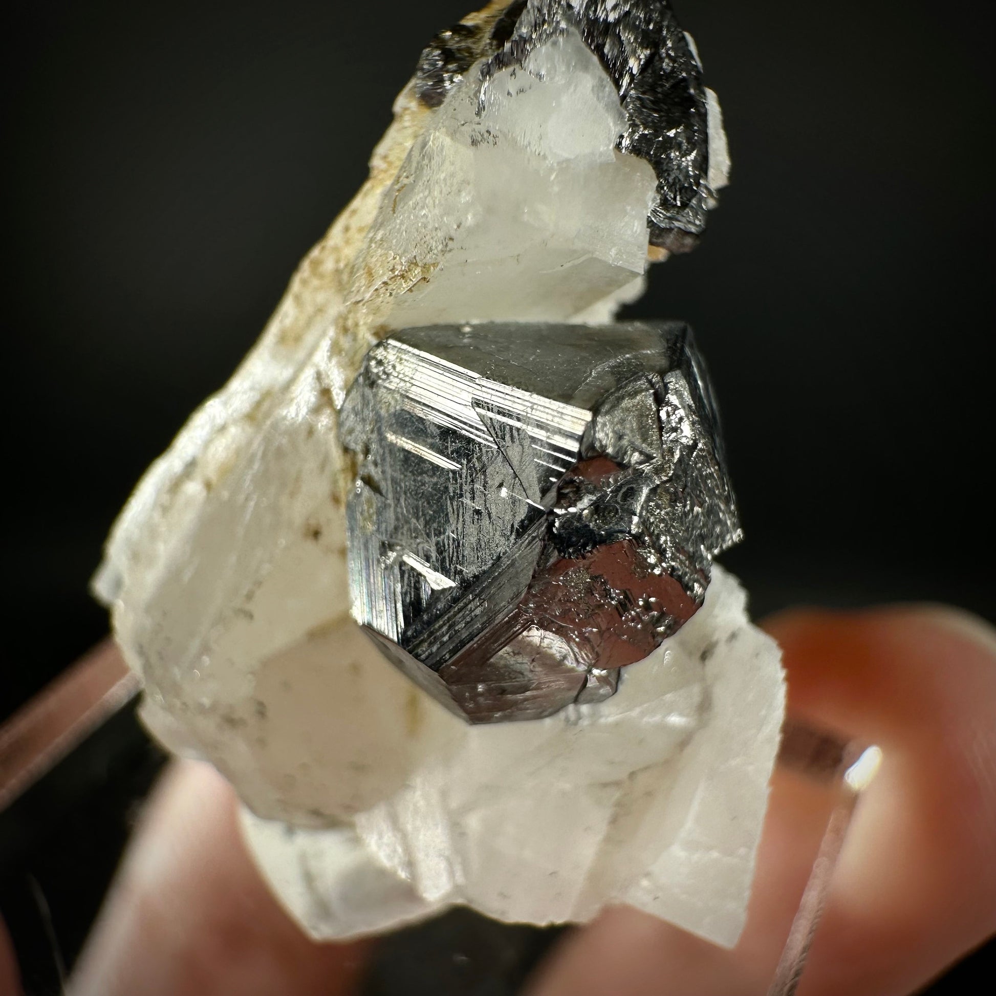 Rare! Carrollite in Calcite Specimen (DR Congo) | carrollite crystal, mineral specimen, rare minerals, rare gems