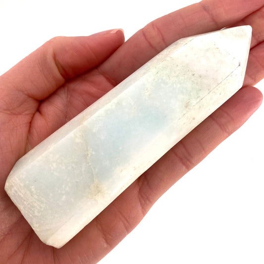 Smithsonite Point, blue smithsonite tower, crystal point, blue smithsonite crystal