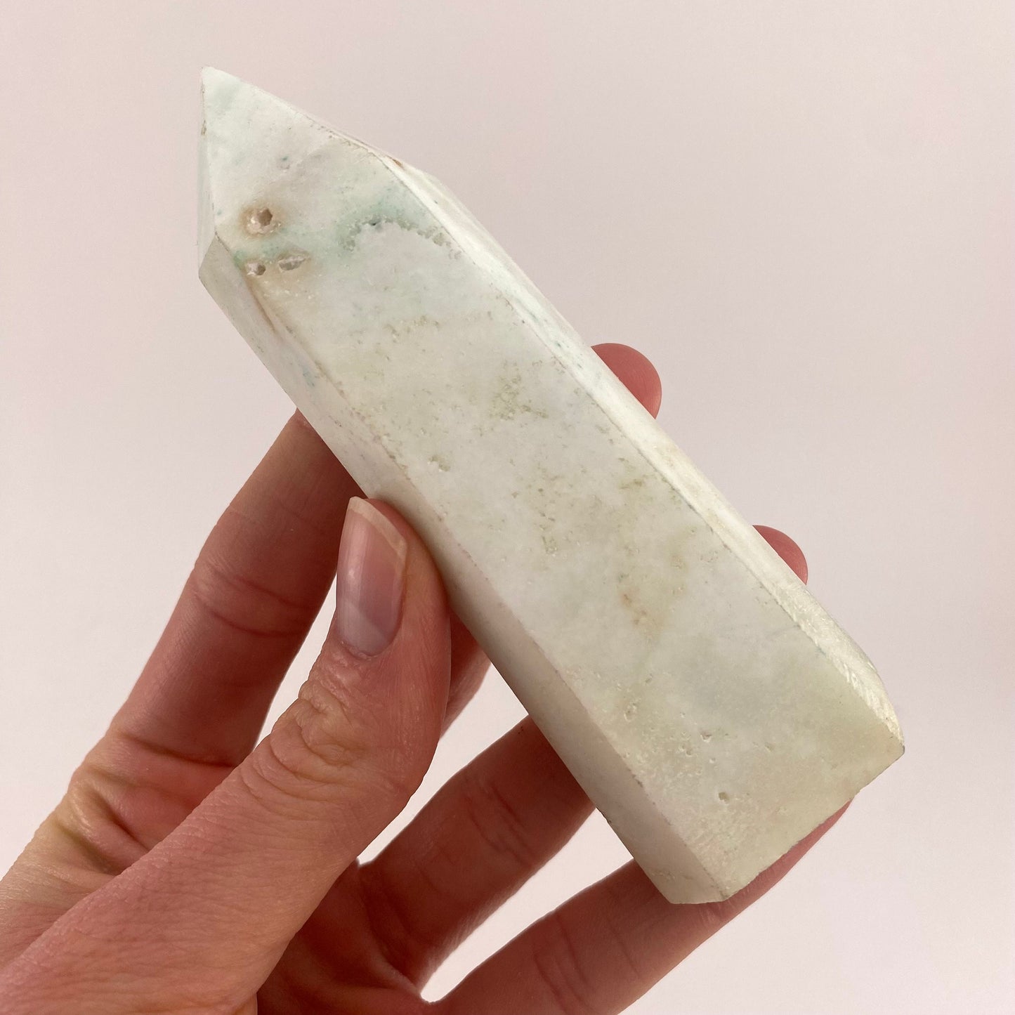 Smithsonite Point, blue smithsonite tower, crystal point, blue smithsonite crystal