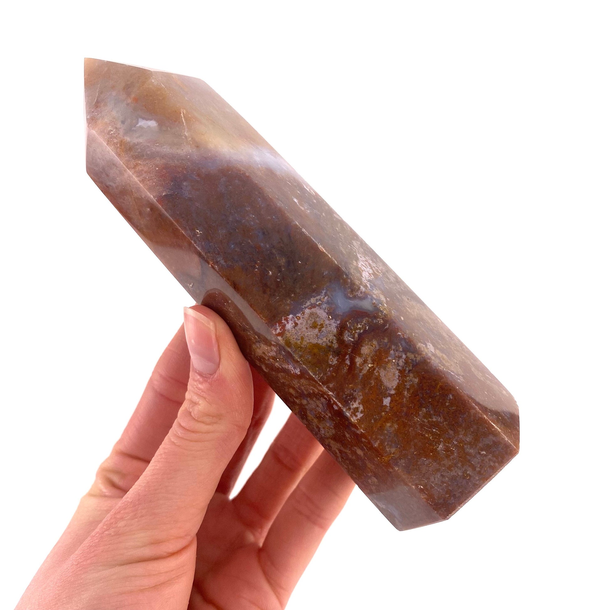 Ocean Jasper Point, orbicular jasper point, crystal point, ocean jasper crystal, orbicular jasper