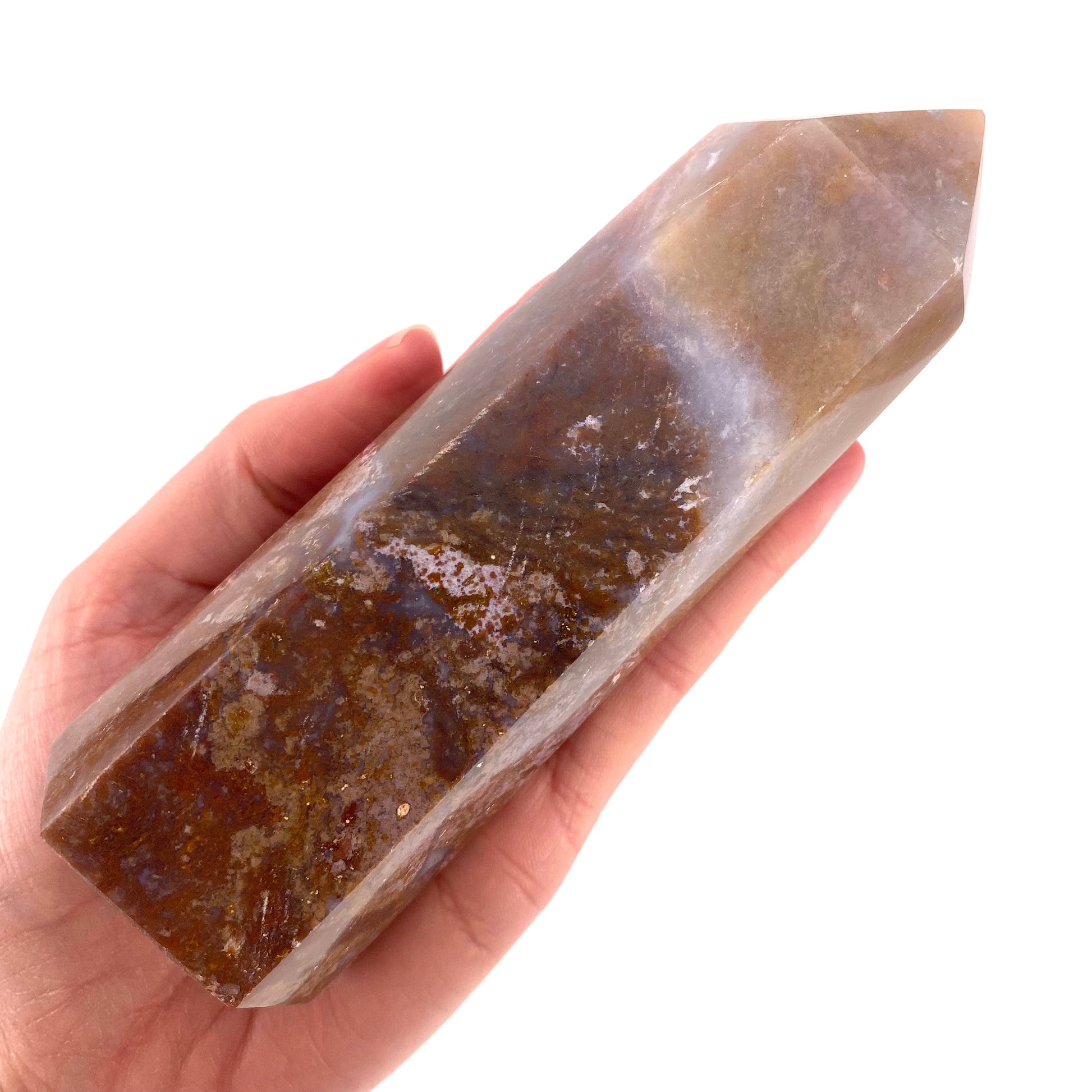 Ocean Jasper Point, orbicular jasper point, crystal point, ocean jasper crystal, orbicular jasper
