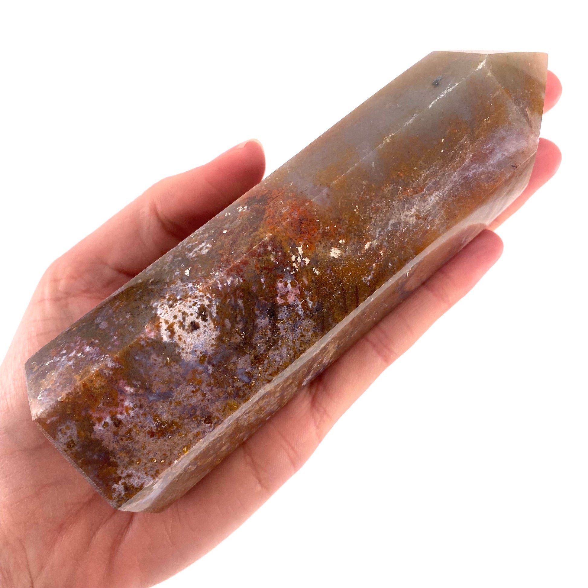 Ocean Jasper Point, orbicular jasper point, crystal point, ocean jasper crystal, orbicular jasper