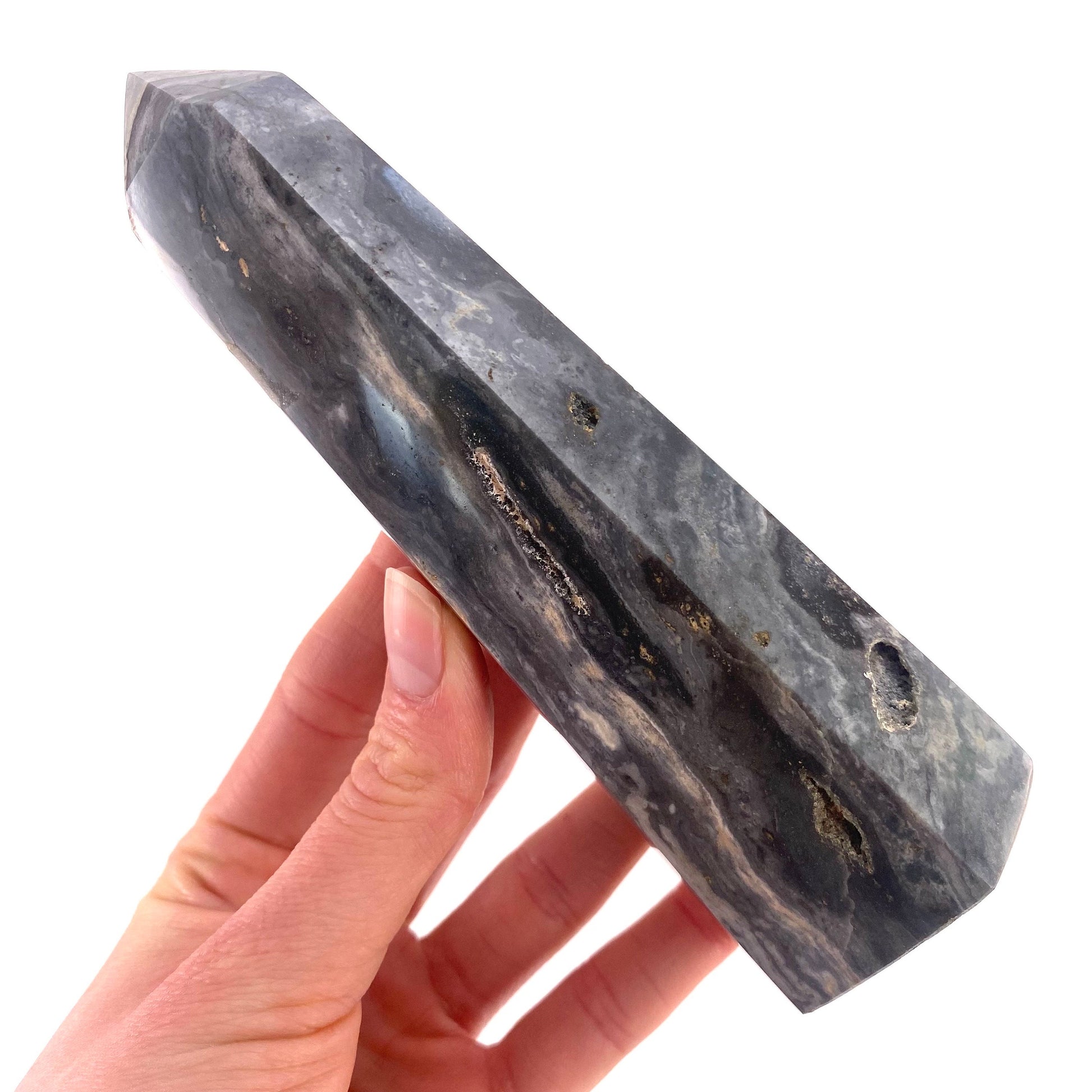 Ocean Jasper Point, orbicular jasper point, crystal point, ocean jasper crystal, orbicular jasper