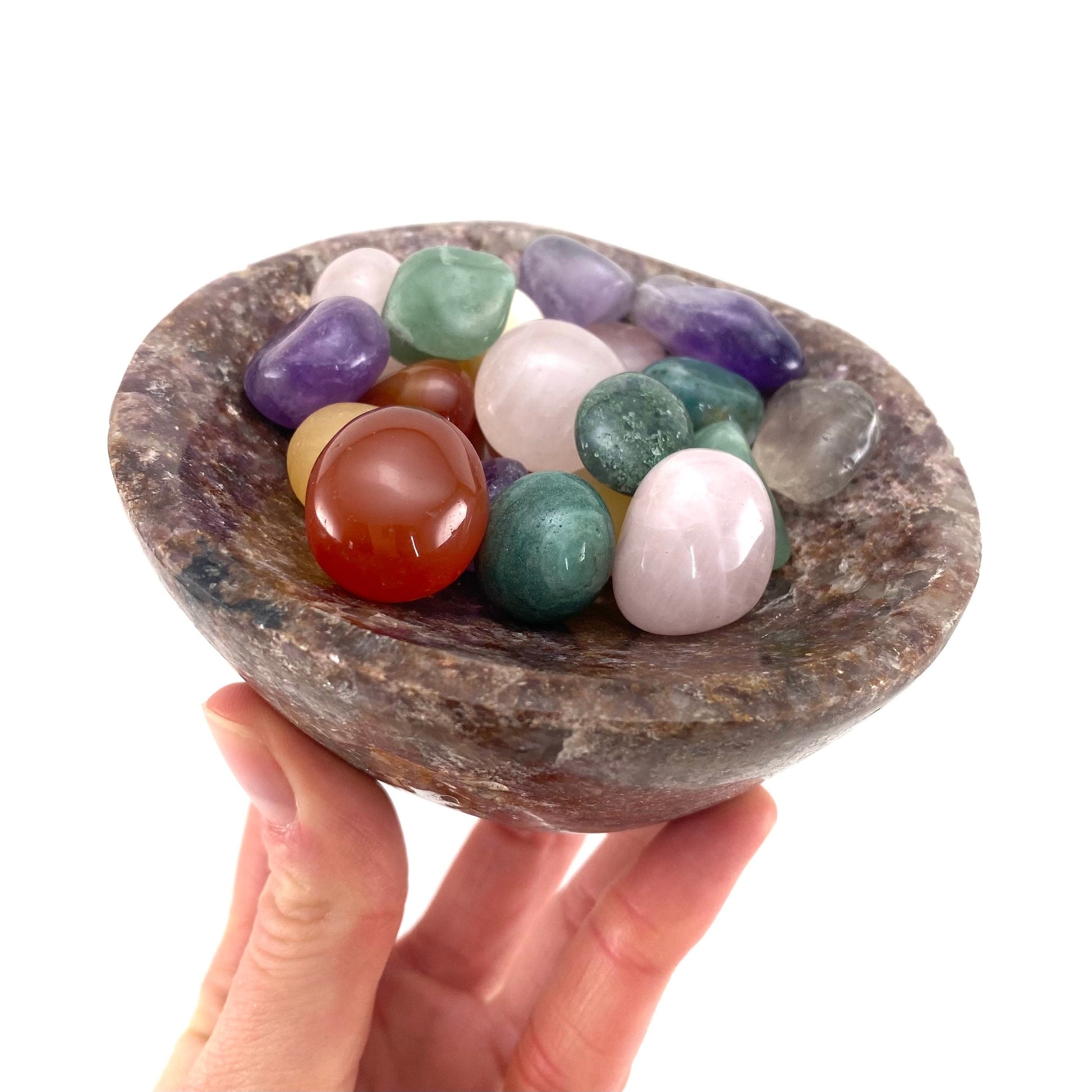 Lepidolite bowl, natural lepidolite, polished lepidolite bowl, lepidolite bowl, crystal bowl, trinket bowl