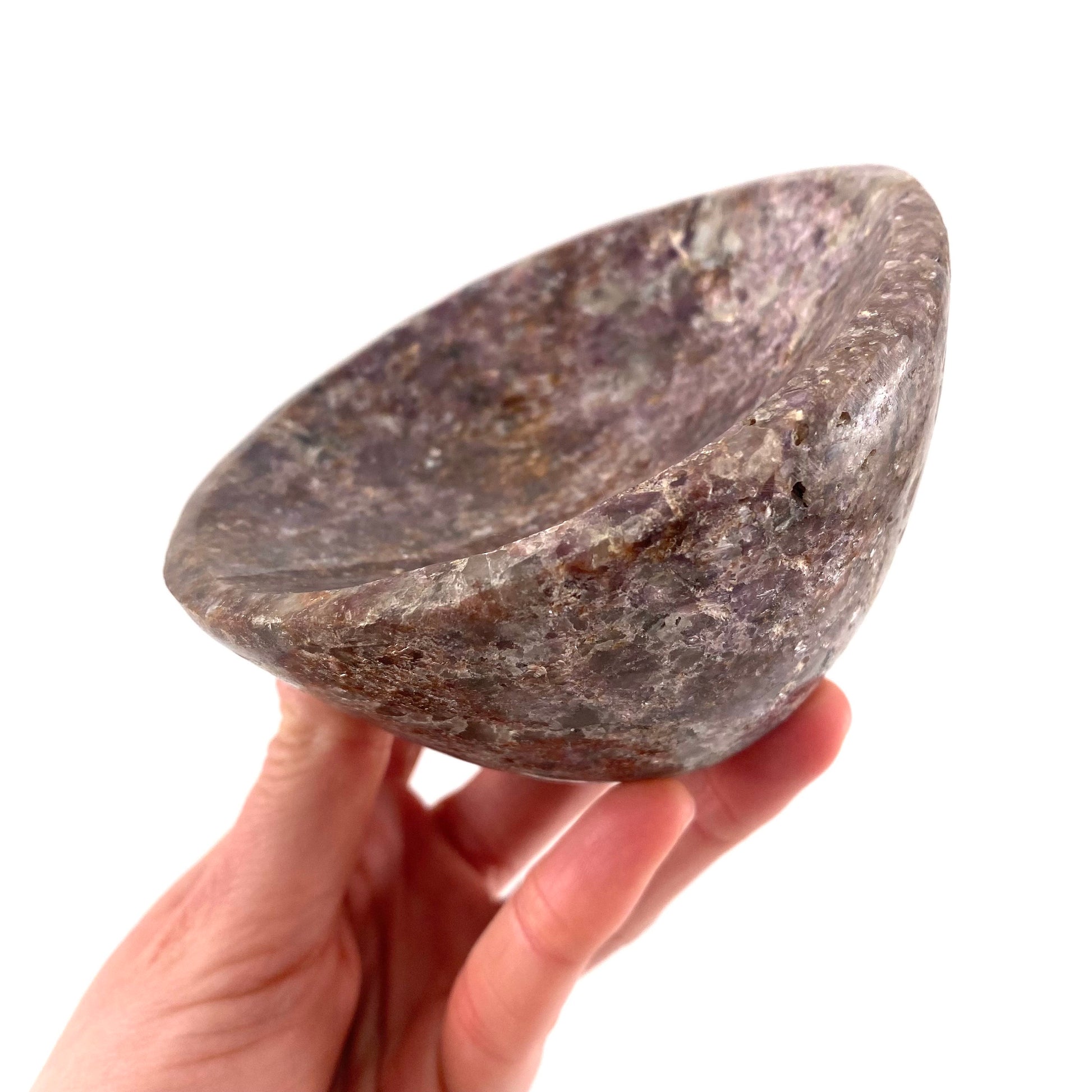 Lepidolite bowl, natural lepidolite, polished lepidolite bowl, lepidolite bowl, crystal bowl, trinket bowl