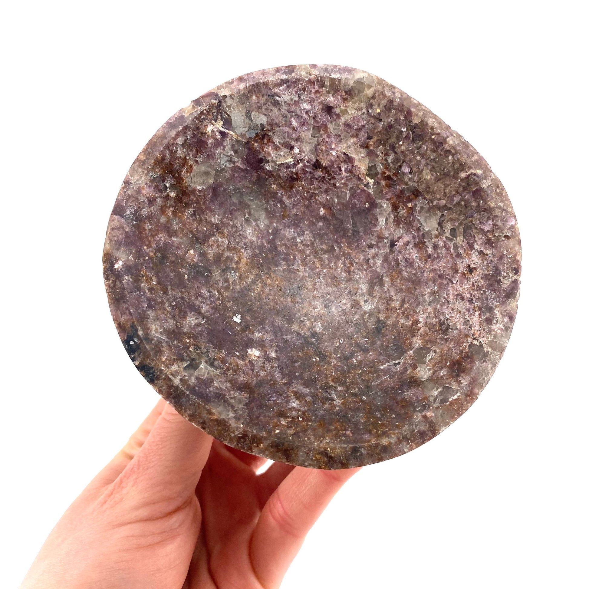 Lepidolite bowl, natural lepidolite, polished lepidolite bowl, lepidolite bowl, crystal bowl, trinket bowl