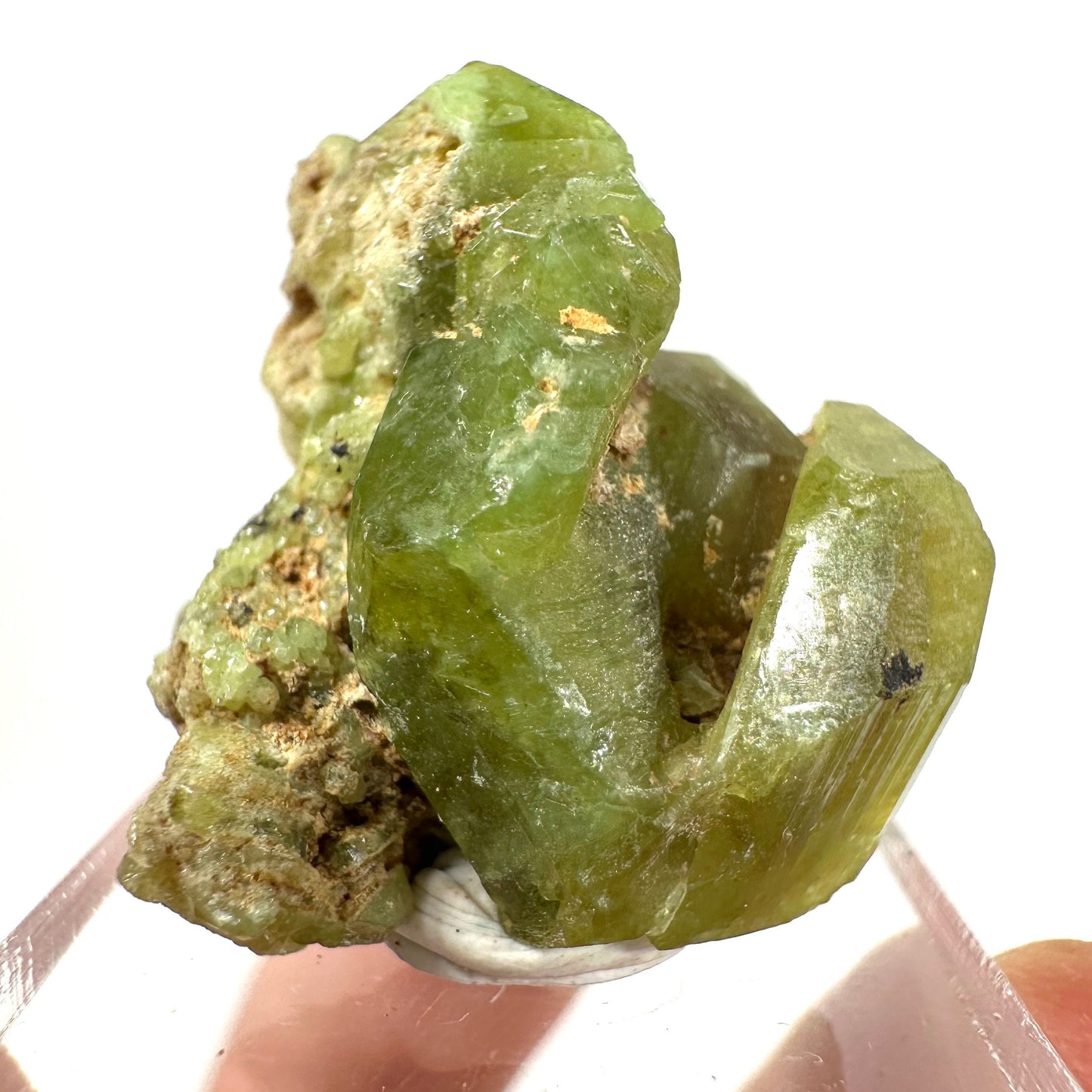 Andradite-Grossular Garnet (Mali) | green garnet, raw garnet crystal, grossular garnet crystal, raw green garnet, mineral specimen, crystals