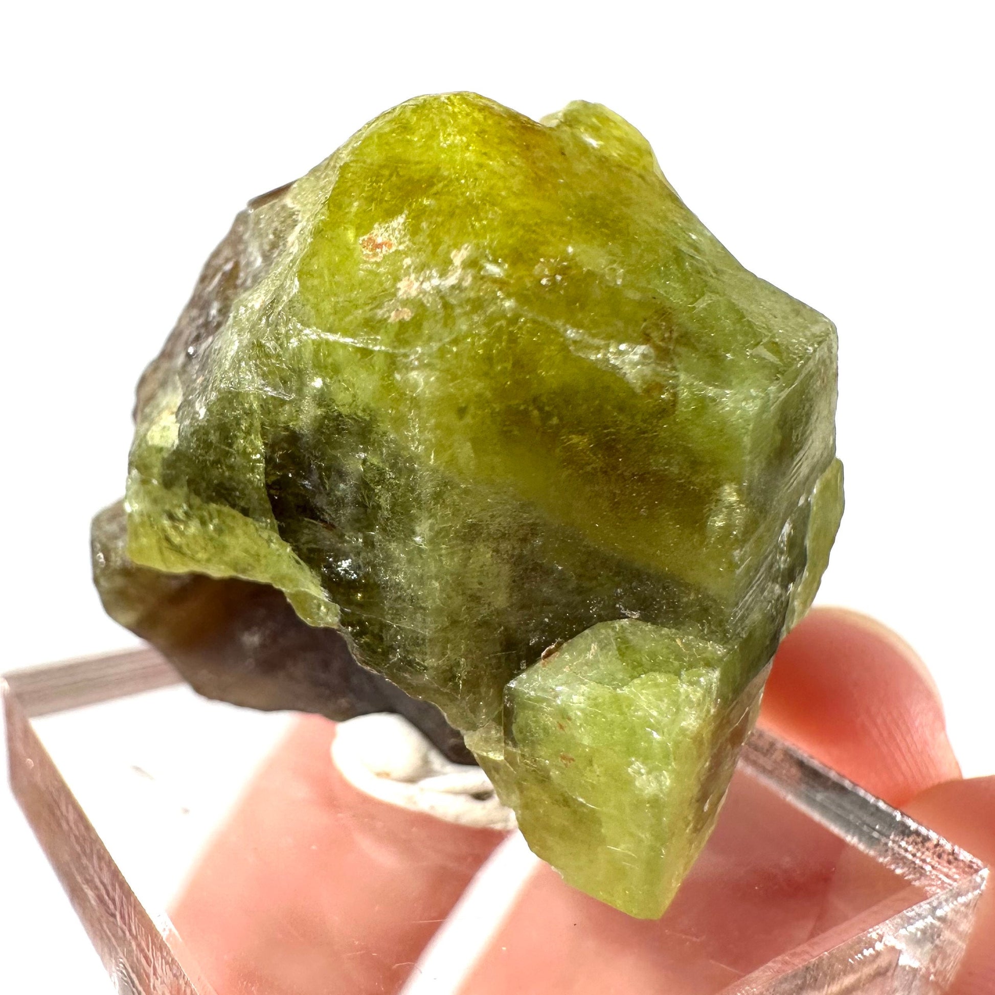 Andradite-Grossular Garnet (Mali) | green garnet, raw garnet crystal, grossular garnet crystal, raw green garnet, mineral specimen, crystals
