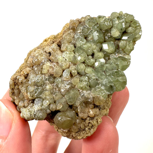 Demantoid Garnet on Matrix (Madagascar) | green garnet, rare minerals, demantoid garnet crystal, mineral specimen