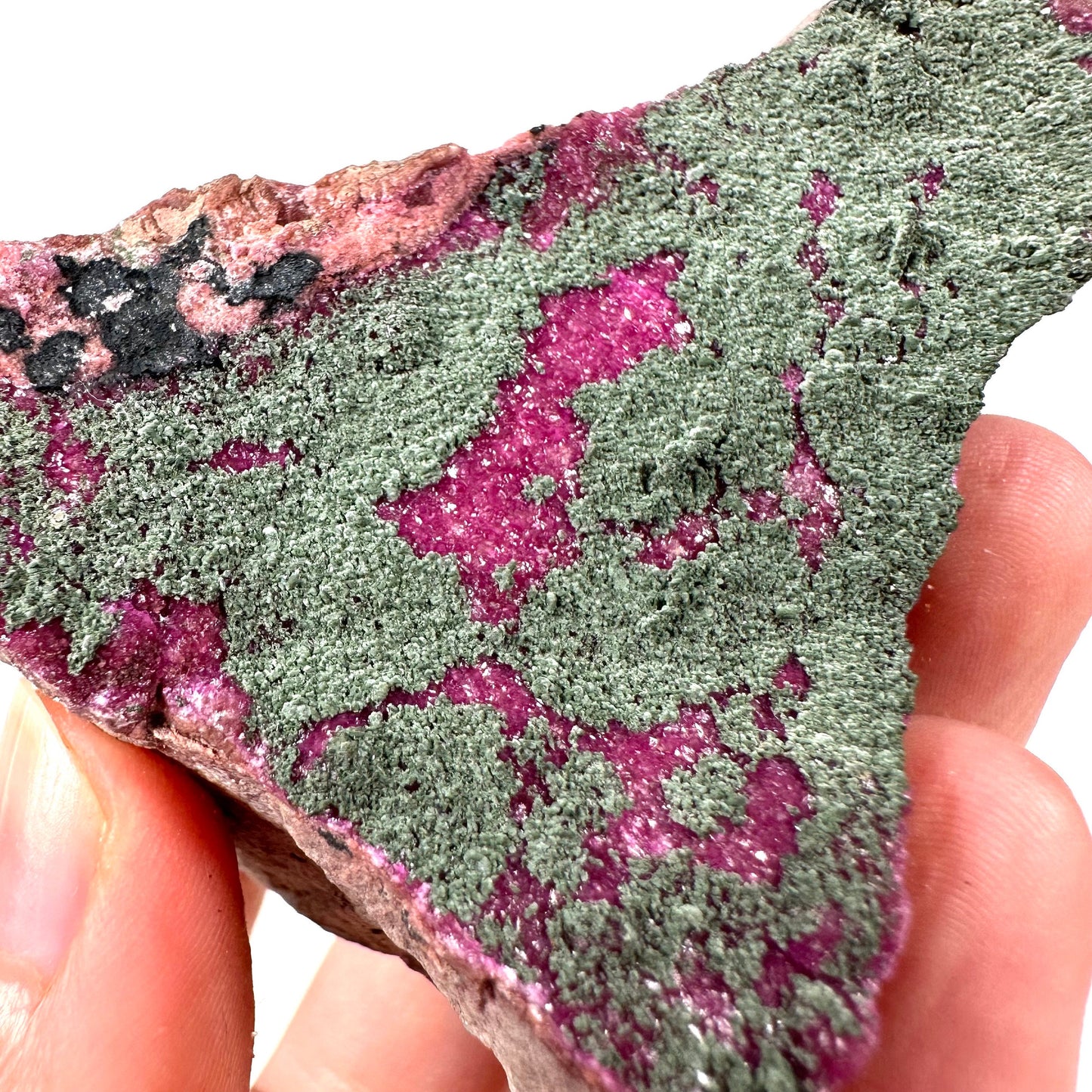 Sparkly Cobalto Calcite with Kolwezite (Congo) | cobalto calcite, cobaltoan calcite, salrose, mineral specimen, crystals