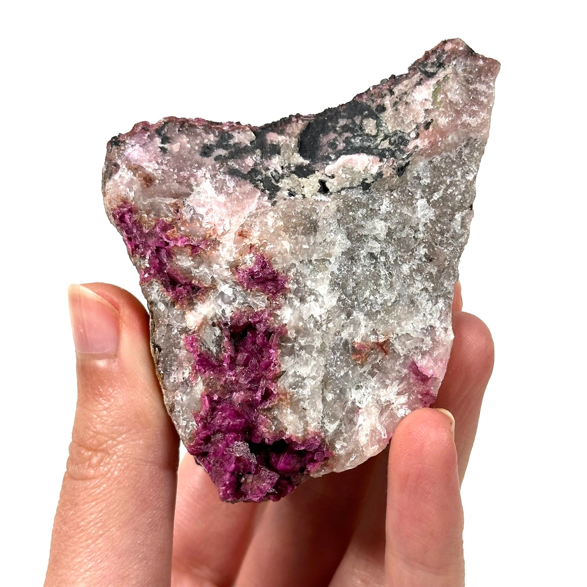 Sparkly Cobalto Calcite with Kolwezite (Congo) | cobalto calcite, cobaltoan calcite, salrose, mineral specimen, crystals
