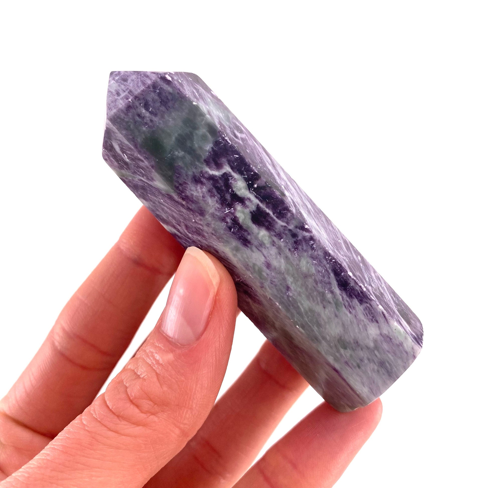 Kammererite Point, polished kammererite, kammererite crystal, kammererite tower, kammererite wand