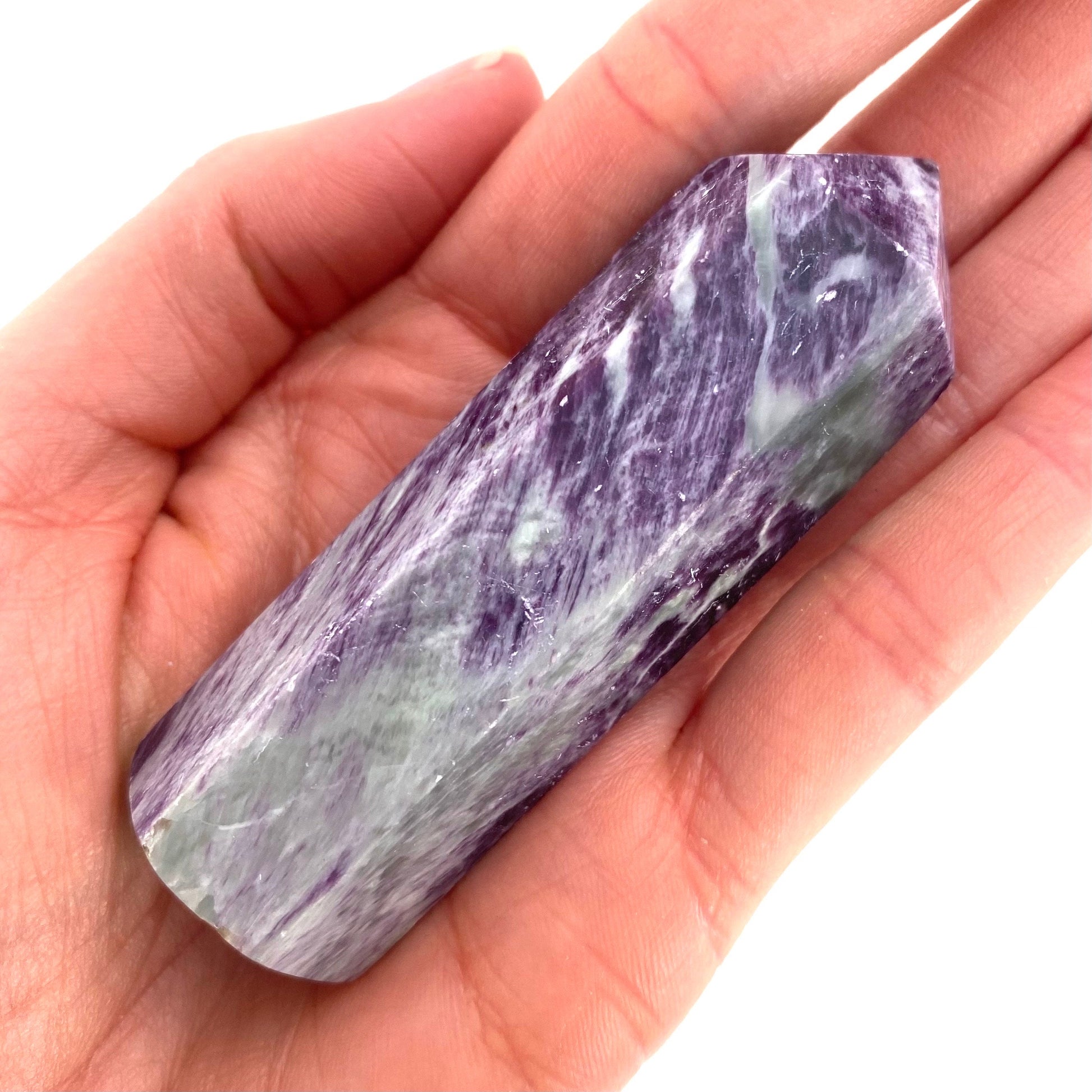 Kammererite Point, polished kammererite, kammererite crystal, kammererite tower, kammererite wand