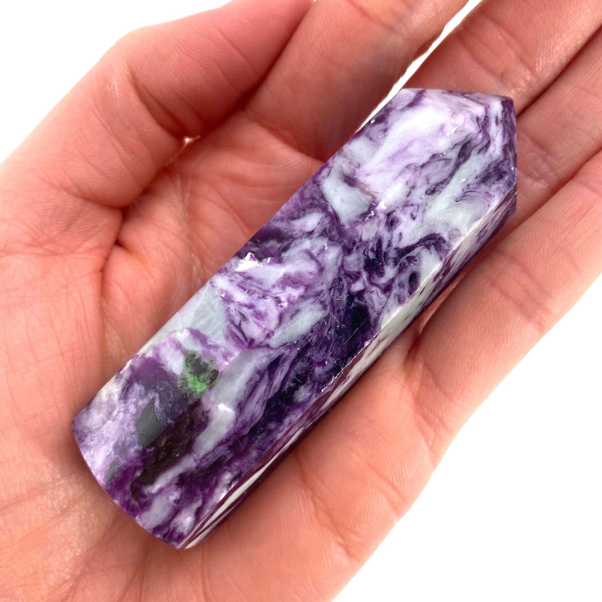 Kammererite Point, polished kammererite, kammererite crystal, kammererite tower, kammererite wand